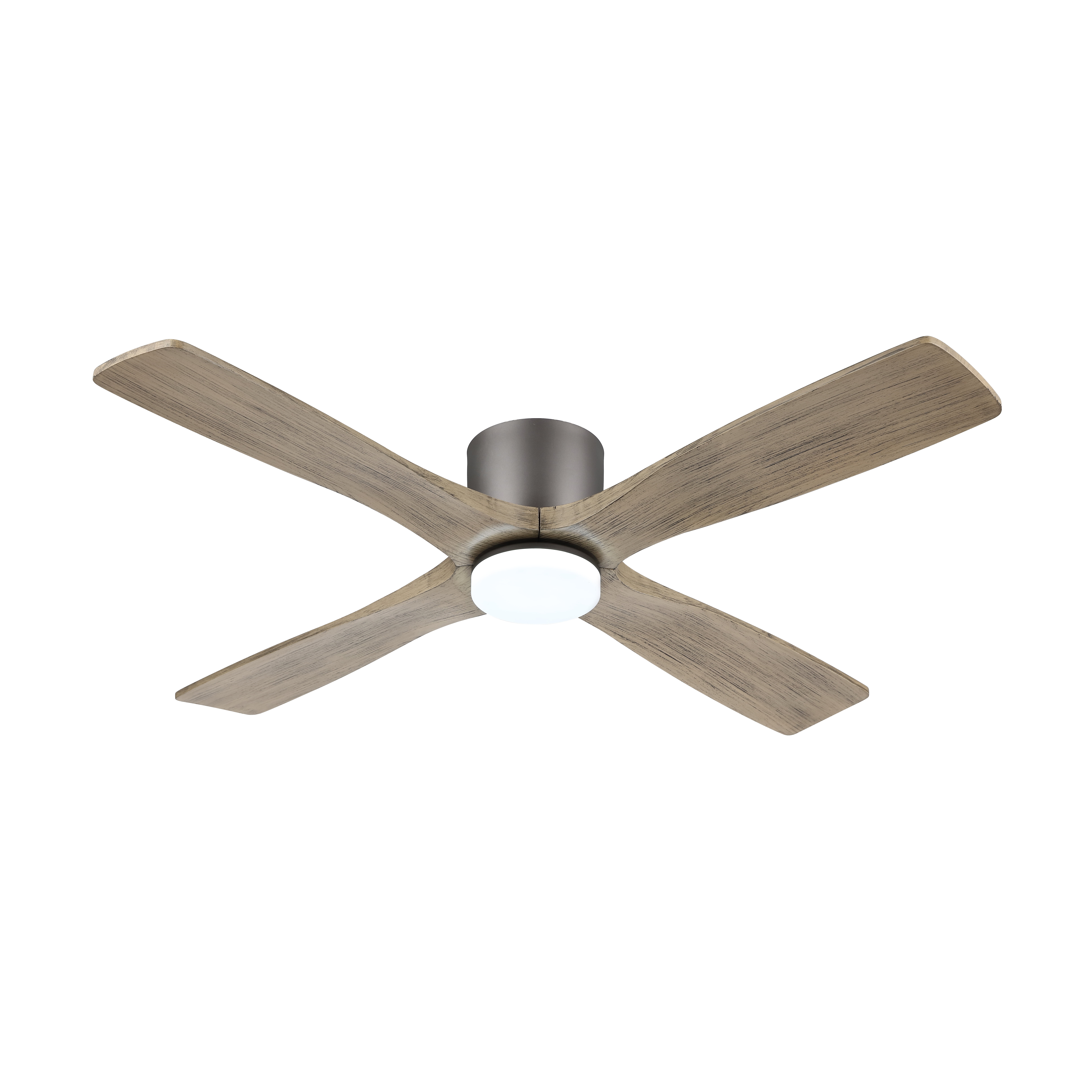 LEDET 54 in. Indoor Ceiling Fan with Light Kit, 4 Solid Wood Blades, Remote Control (54 in) bzy2h