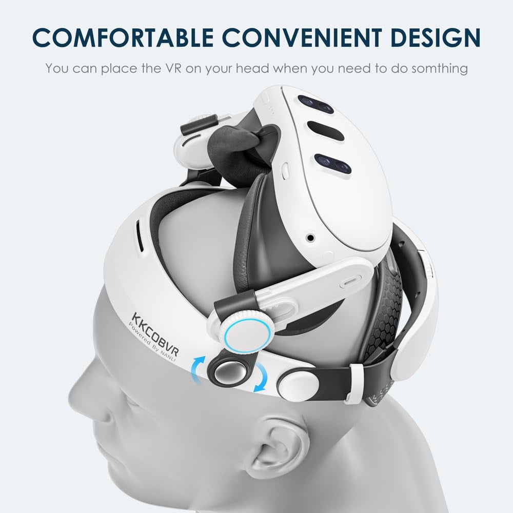 KKCOBVR Q3 Halo Strap for Meta Quest 3, Adjustable Elite Head Strap with Side Knobs (Black, 1 Pack) j5ati - Image 6