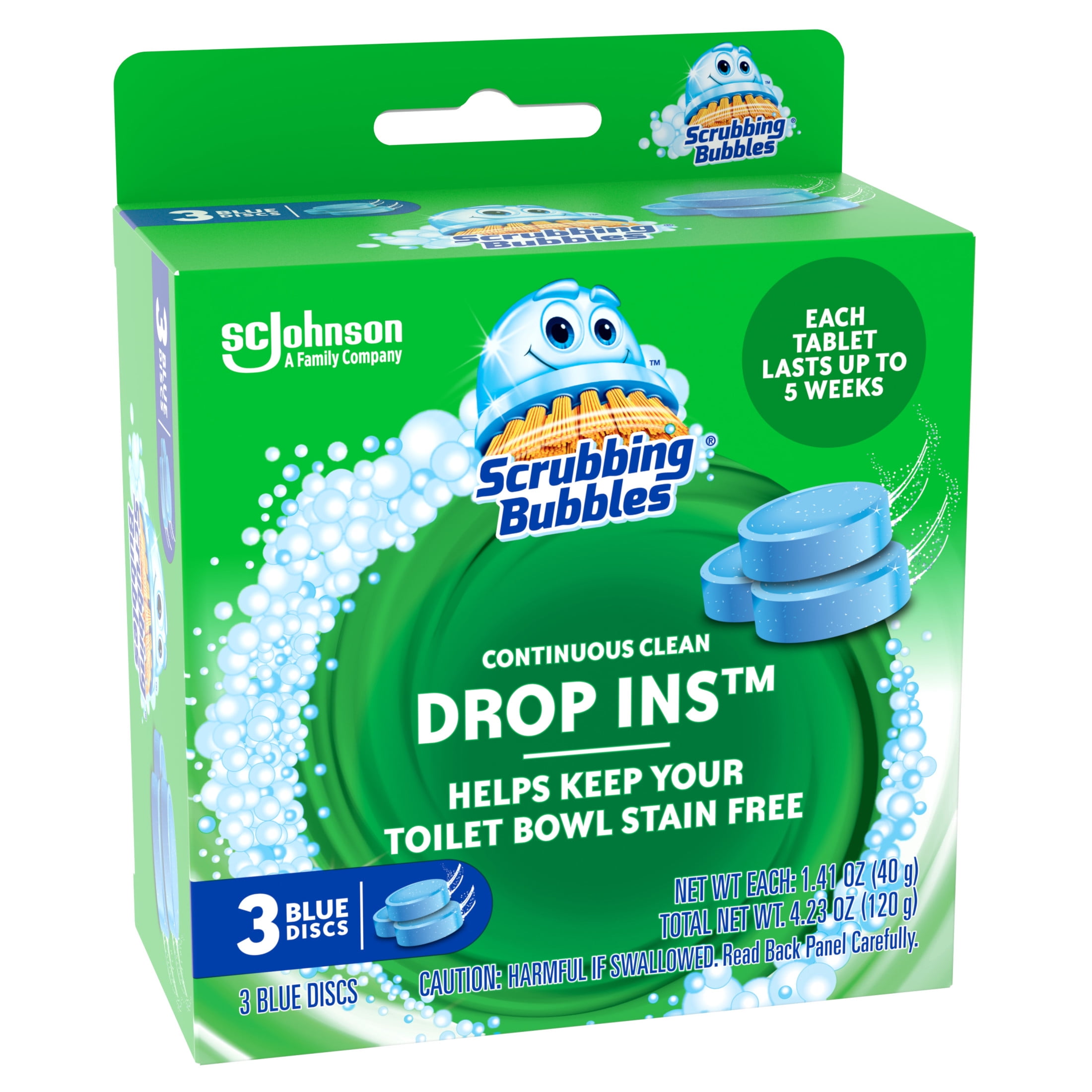 Scrubbing Bubbles Continuous Clean Toilet Drop-Ins, Stain-Fighting Tablets (6 Pack, 18 Count Total) tatf6