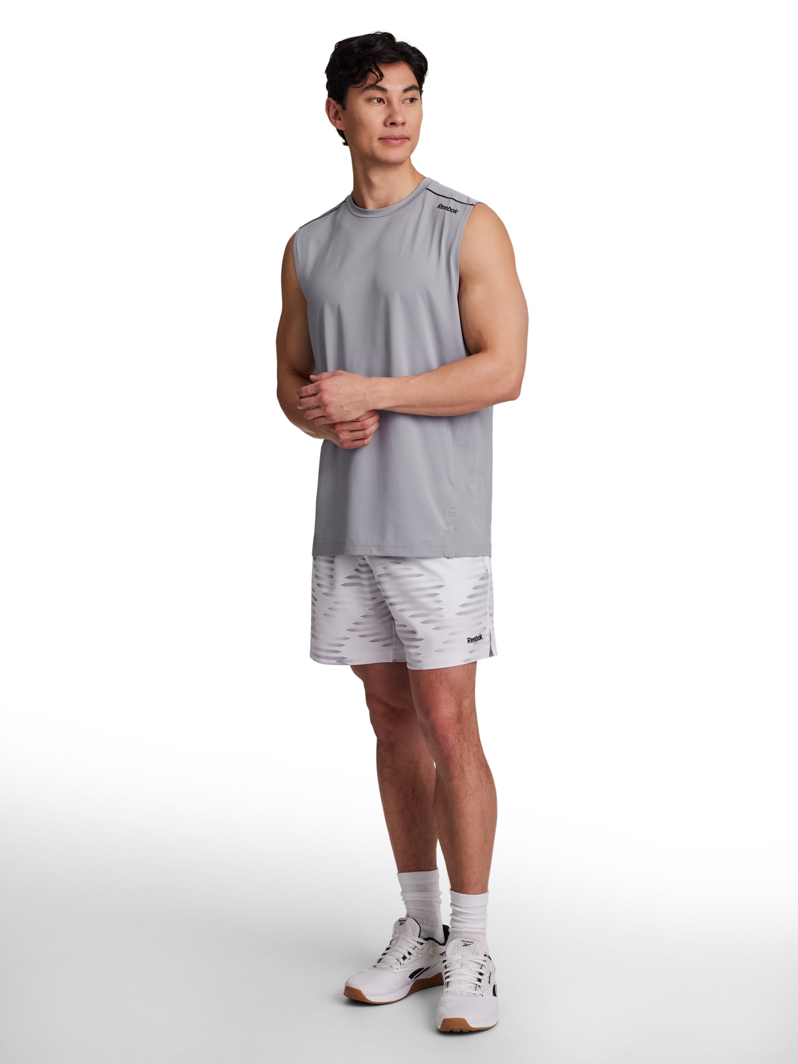 Reebok Men's Urban Woven Athletic Performance Shorts (White, 7 in Inseam) som95