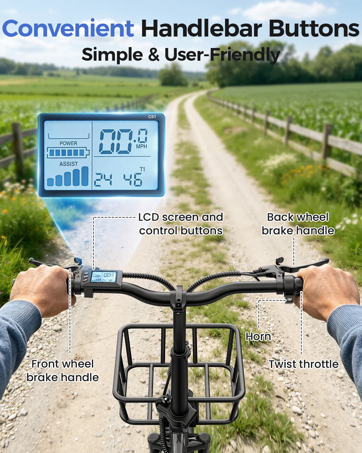 EILLEO SPACEWALK Adult 3-Wheel Electric Tricycle, 700W Motor, 60-Mile Range, Fat Tire E-Trike (Blue, 18 in) wbxcy