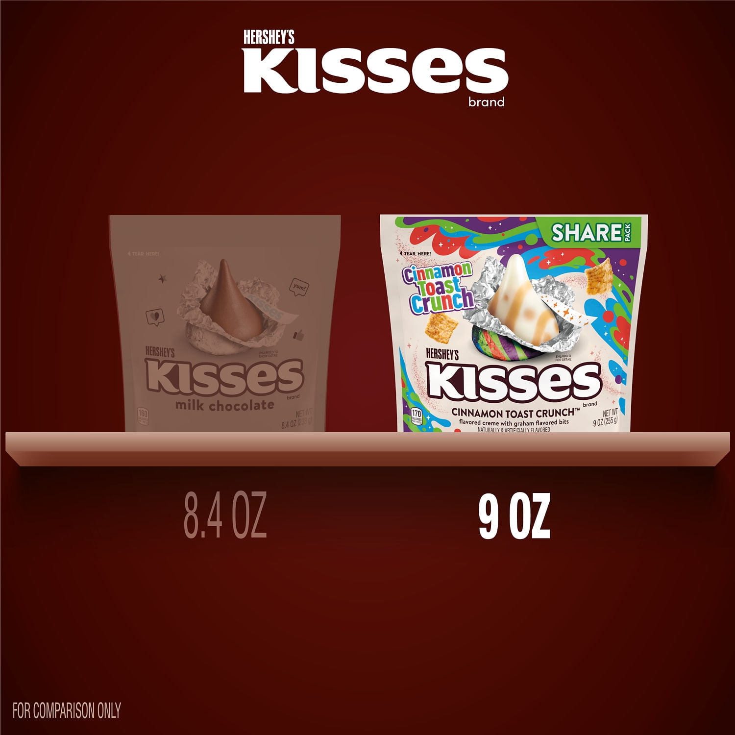 Hershey's Kisses Cinnamon Toast Crunch Flavored Candy, Creamy Milk Chocolate with Cereal Bits (9 oz) 21i7o