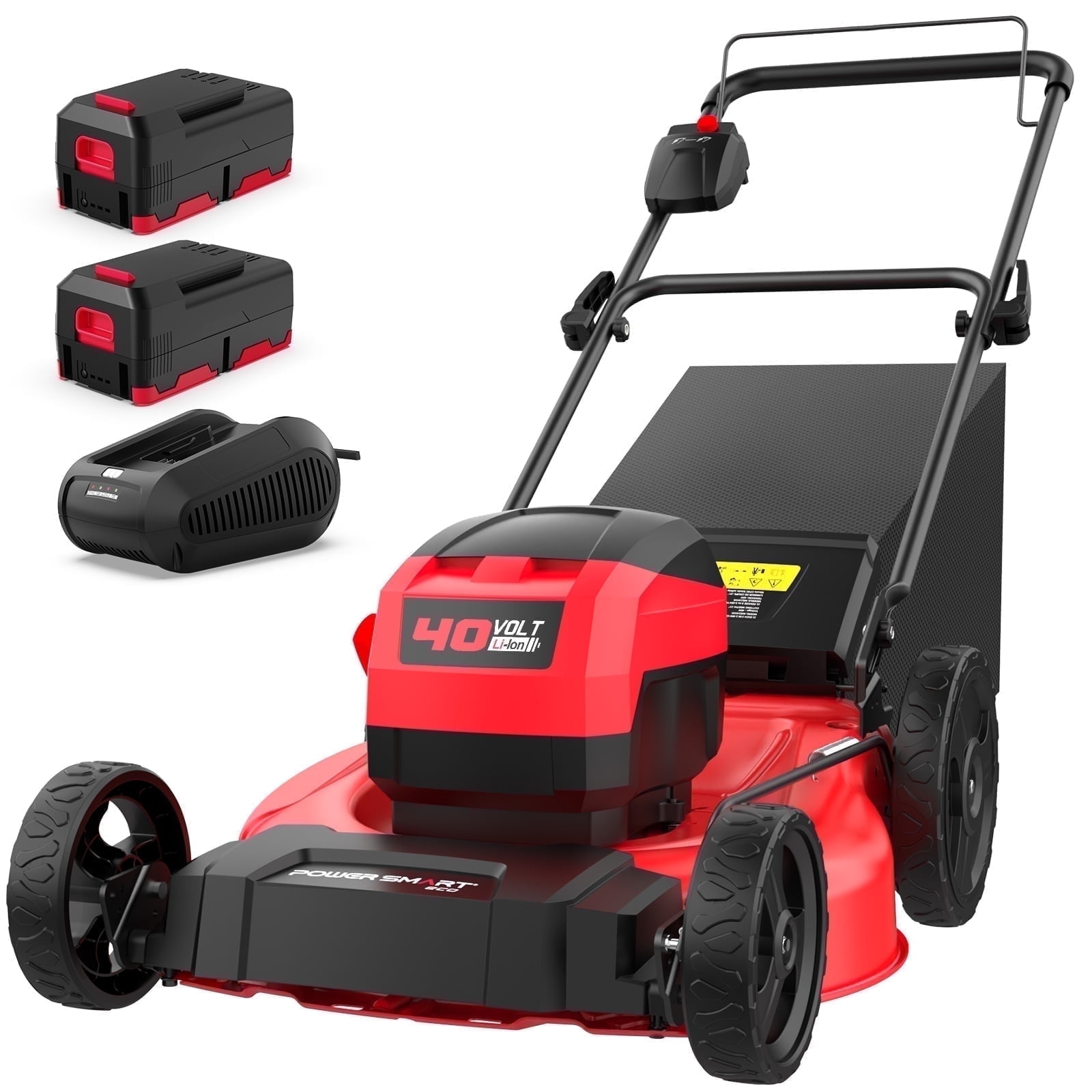 PowerSmart 21 in 40V Brushless Cordless Lawn Mower with Dual 4.0Ah Batteries and Charger (Black, 21 in) gi8bw