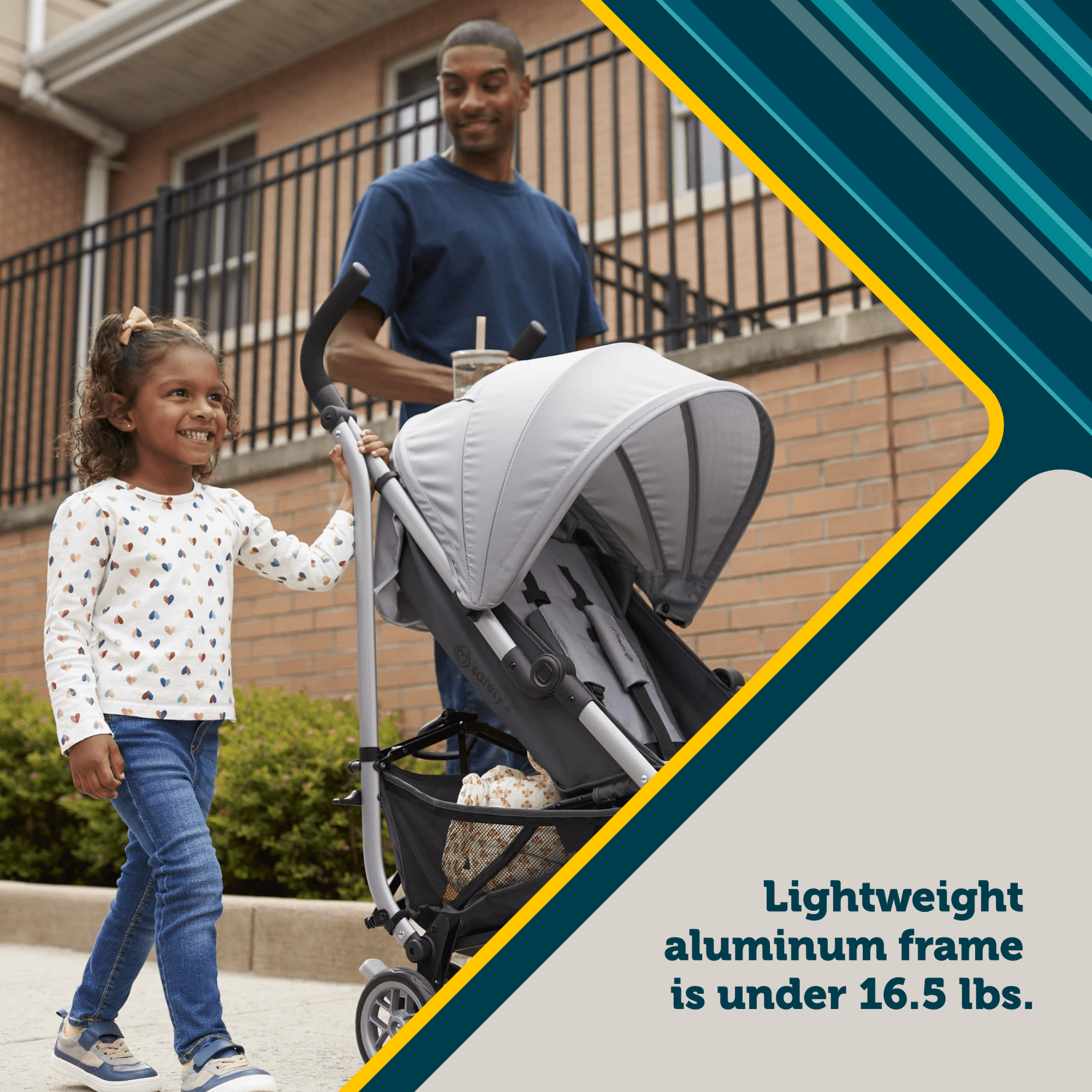 Safety 1st Strollerette Compact Stroller, Lightweight Foldable Design (Mercury, 16.5 lb) ekgsr