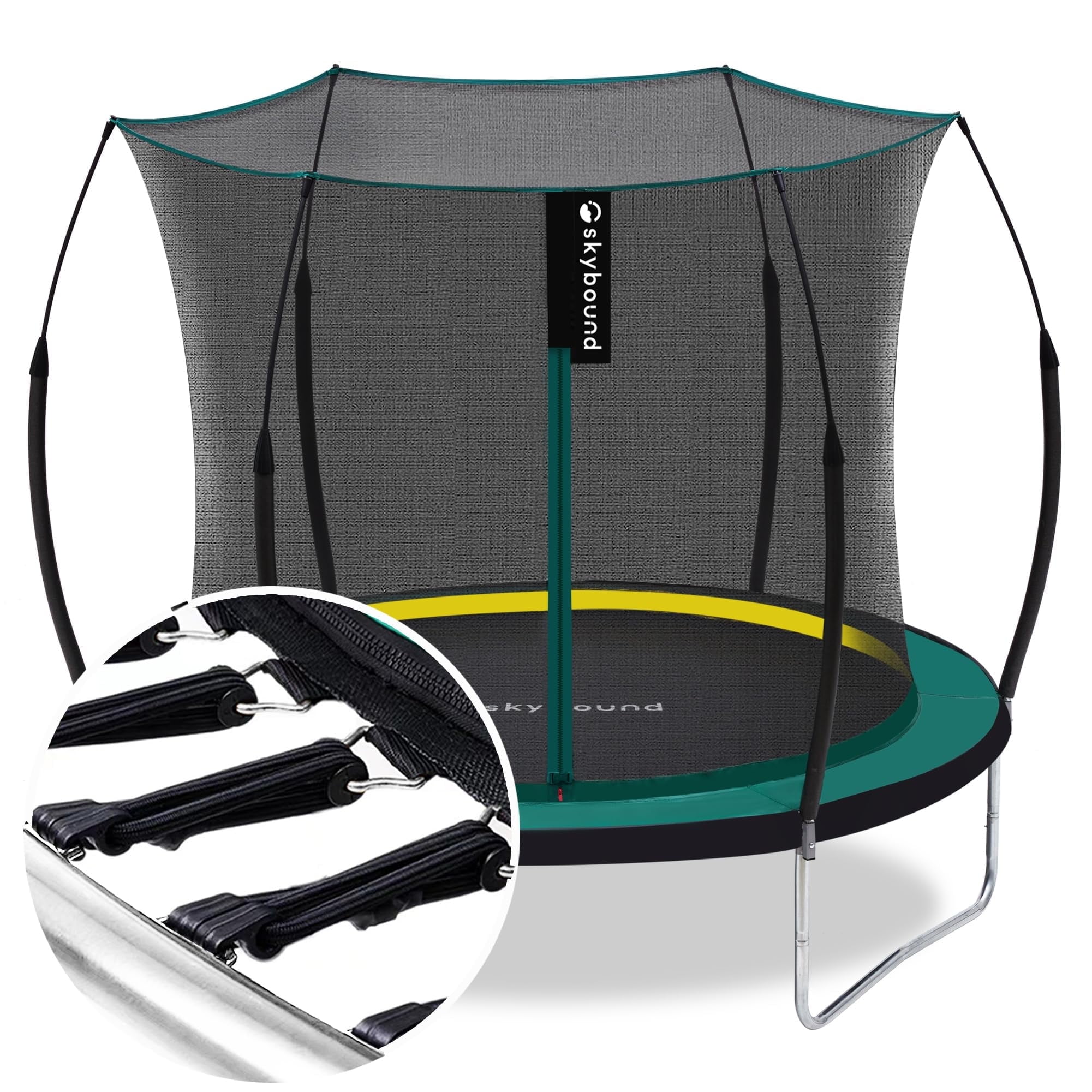 SkyBound 6ft Springless Trampoline with Safety Enclosure Net (Green, 6 ft) trpo5