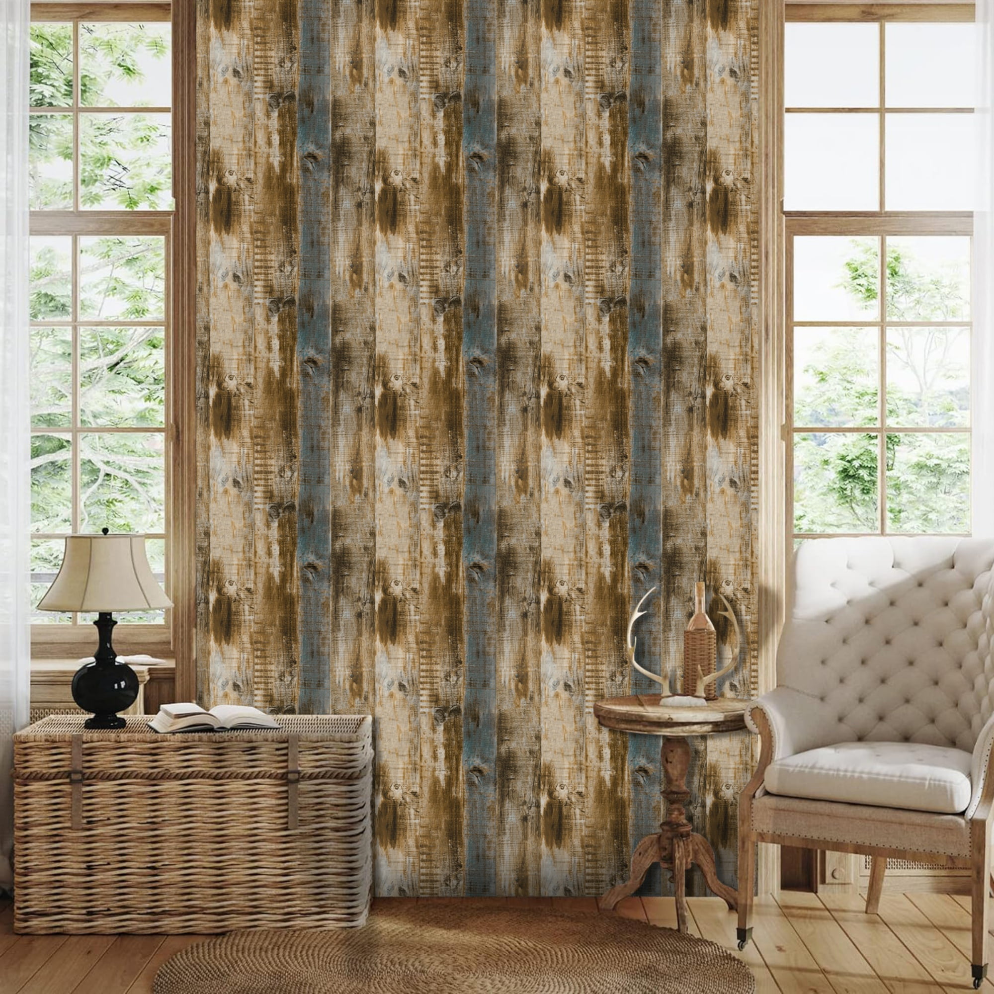 Abyssaly Wood Grain Peel and Stick Wallpaper, Waterproof Self-Adhesive Decorative Contact Paper for Home Decor (Brown, 17.7 in x 118 in) wmhb9