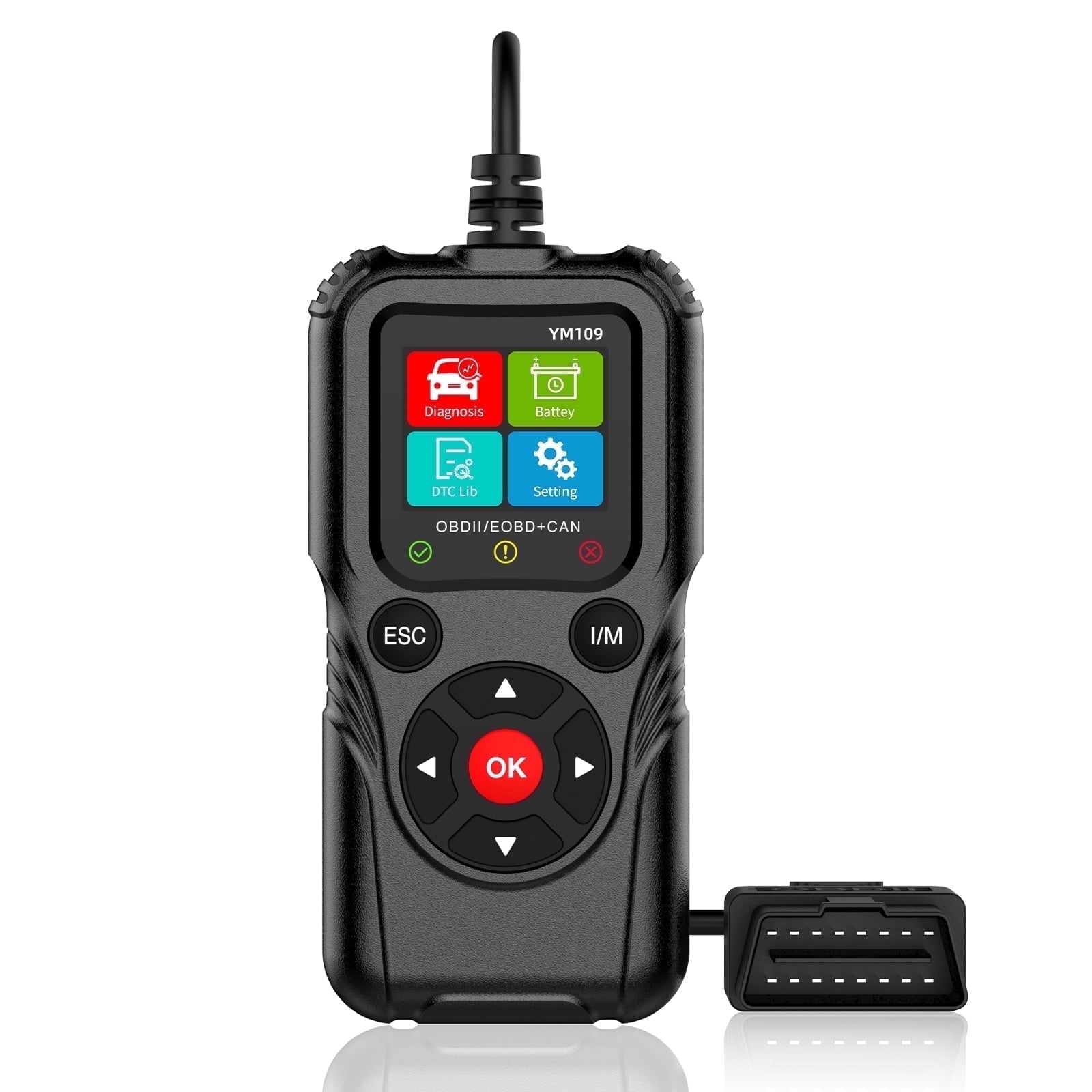 KT1 OBD2 Scanner Car Code Reader Diagnostic Tool for Check Engine Light (Black, 2.8 in Display) k5zb7