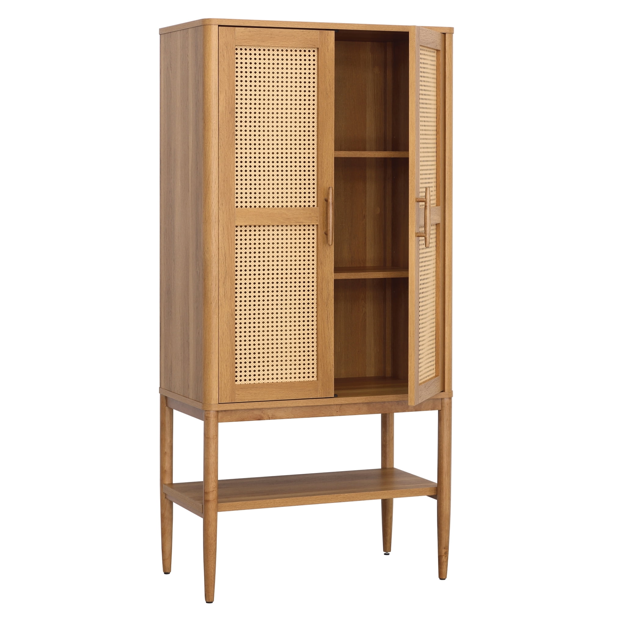 Better Homes & Gardens Springwood Caning Storage Accent Cabinet (Light Honey, 31.5 in x 18.03 in x 65.98 in) p5jwz