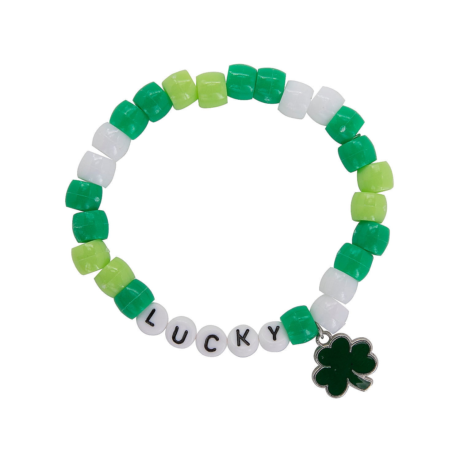 Fun Express St. Patrick’s Day Beaded Bracelet Craft Kit (Green, 12 Pieces) 0e588