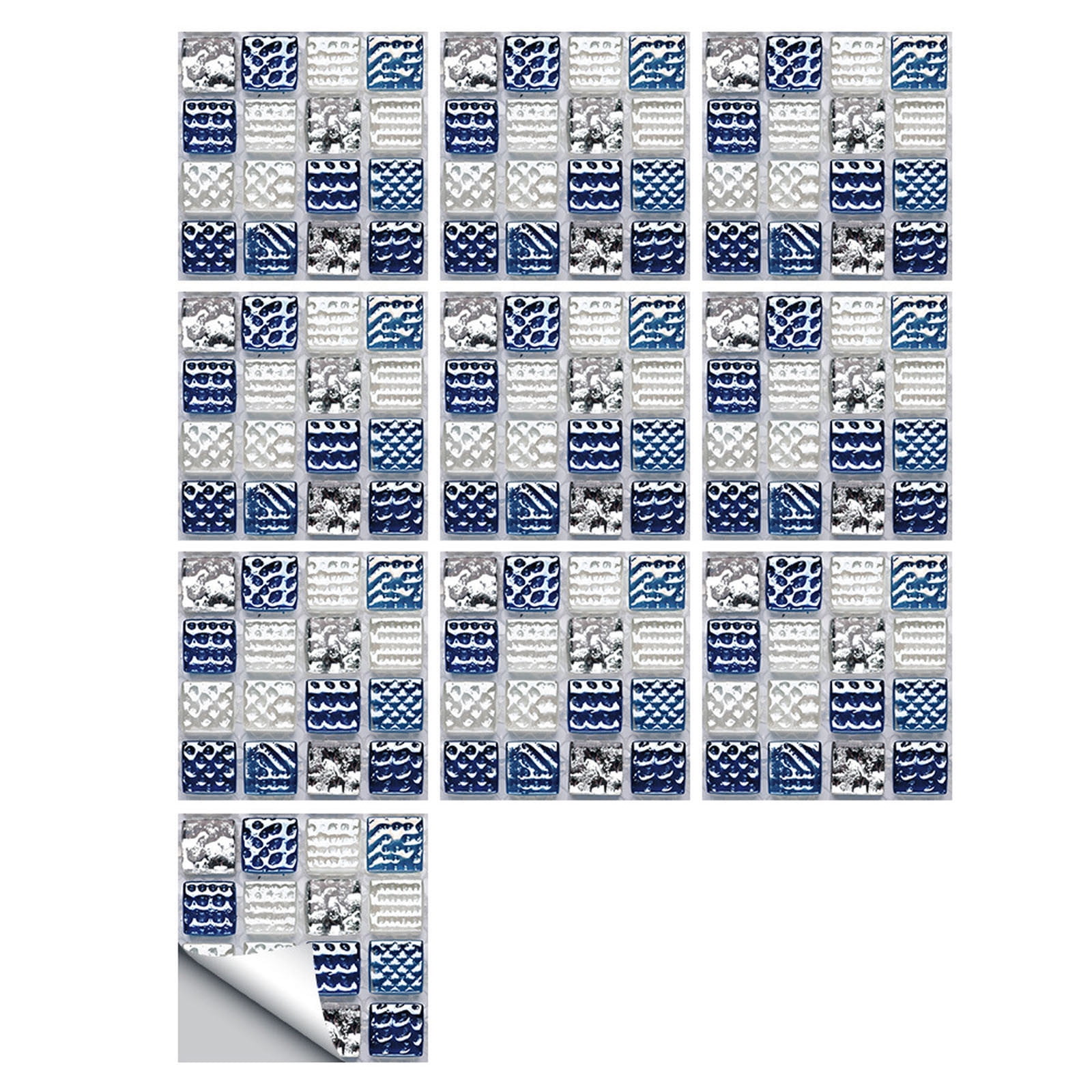 Bifavgk 3D Peel and Stick Wall Tile Stickers, Waterproof Self-Adhesive Kitchen and Bathroom Decor (10-Piece Set) xbcnn