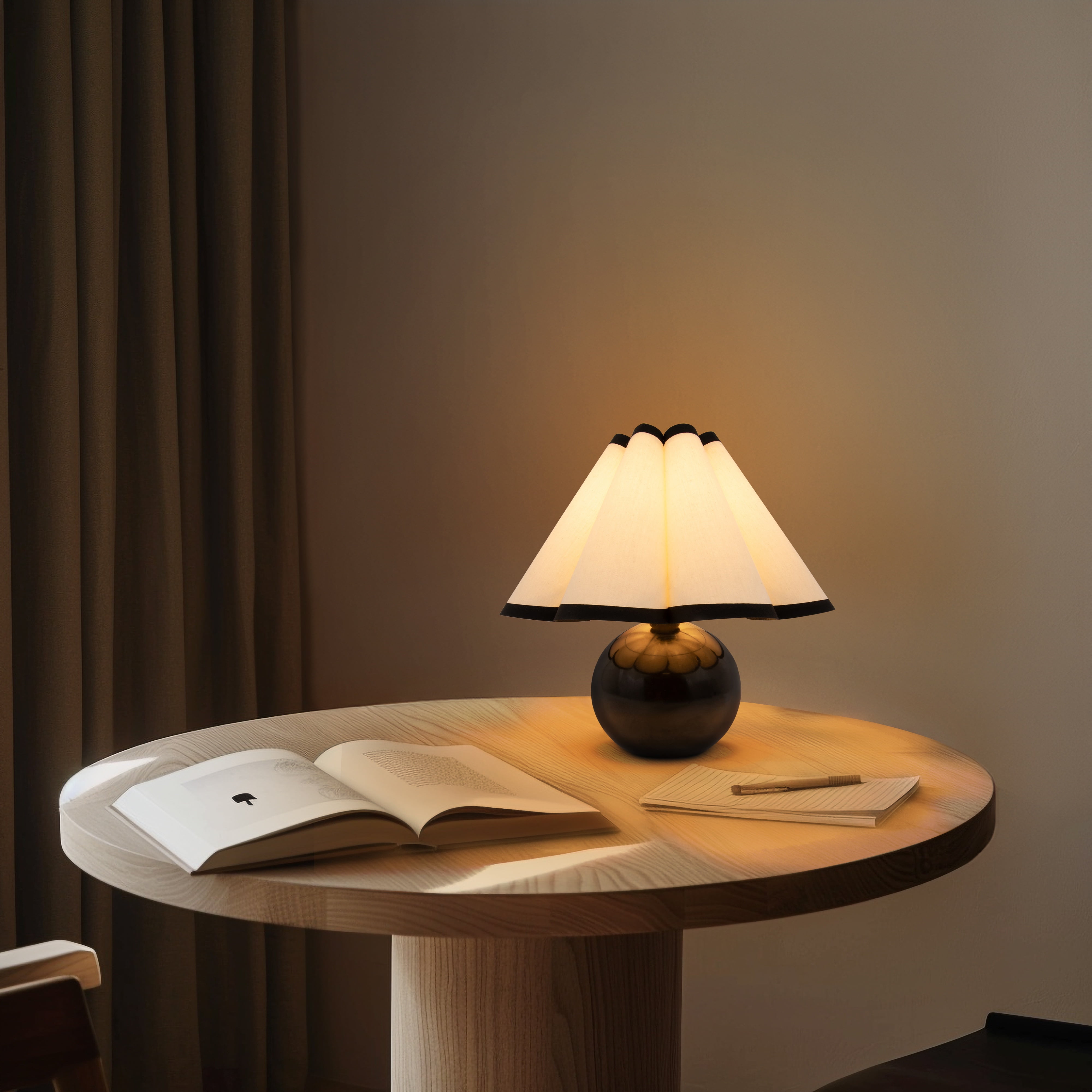 Brightech Blair LED Midcentury Table Lamp with Marble Base (10 in) nhbdv