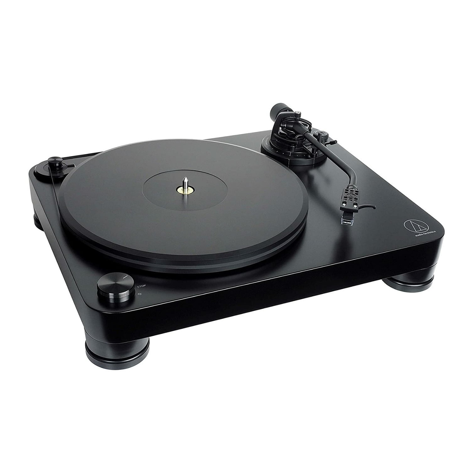 Audio-Technica AT-LP7 Fully Manual Belt-Drive Turntable System with Studio Monitors and Record Brush (Black) 0huwk