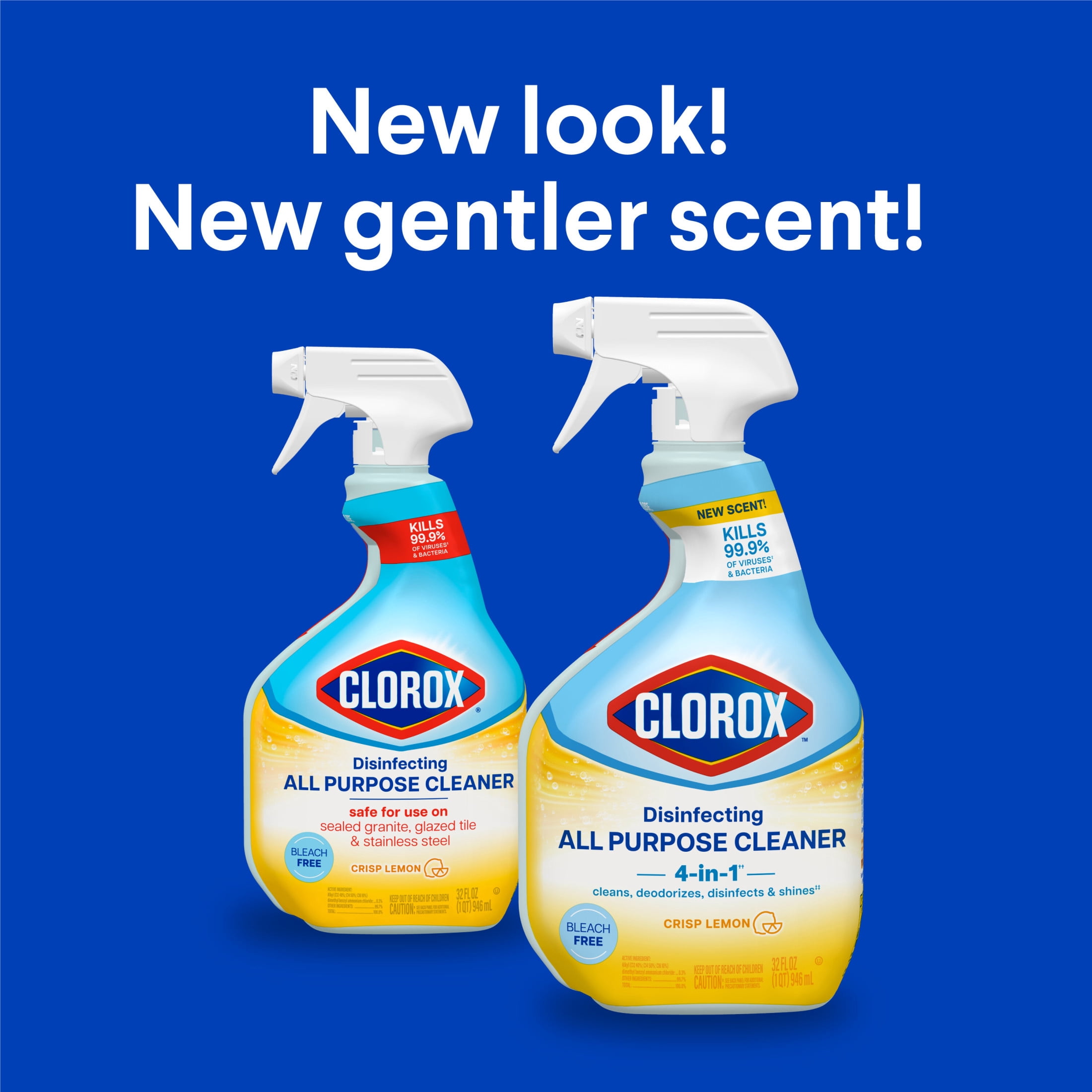Clorox Disinfecting All Purpose Cleaner, Bleach-Free Formula, Crisp Lemon (9 Pack, 32 fl oz) j8xdm