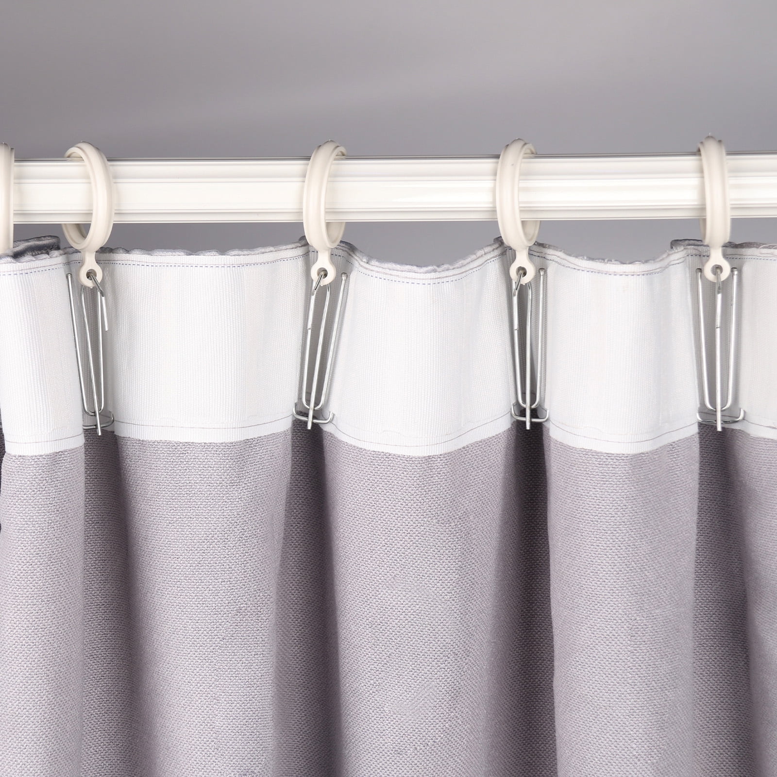 Mecozone Curtain Pleat Tape and 4-Prong Hook Set for DIY Pinch Pleat Drapes (White, 32.8 ft) 1gdf3