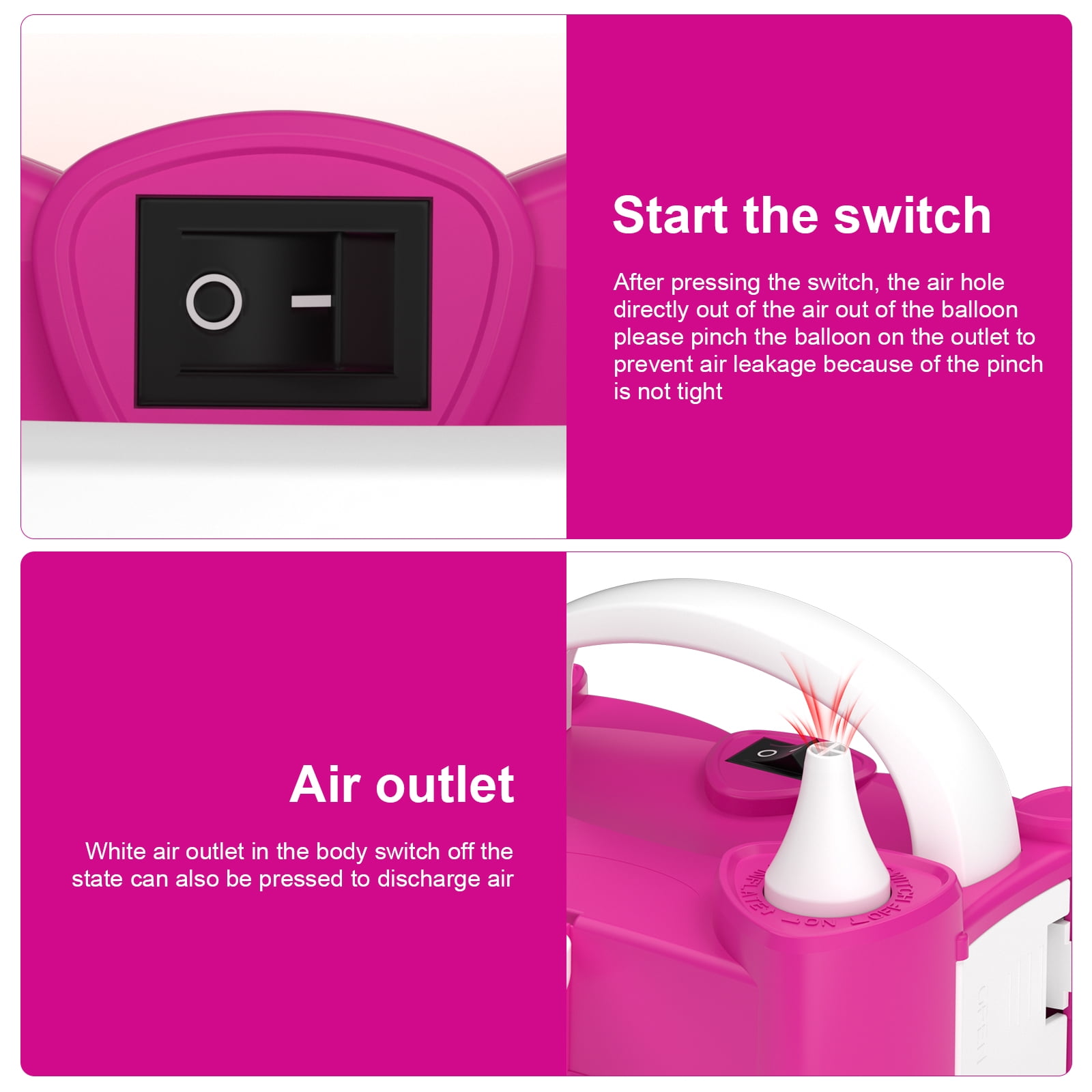 ID IDAODAN Electric Balloon Pump Dual Nozzle Inflator for Party Decorations (Red, 6.1 x 4.53 x 4.92 in) bzhtl