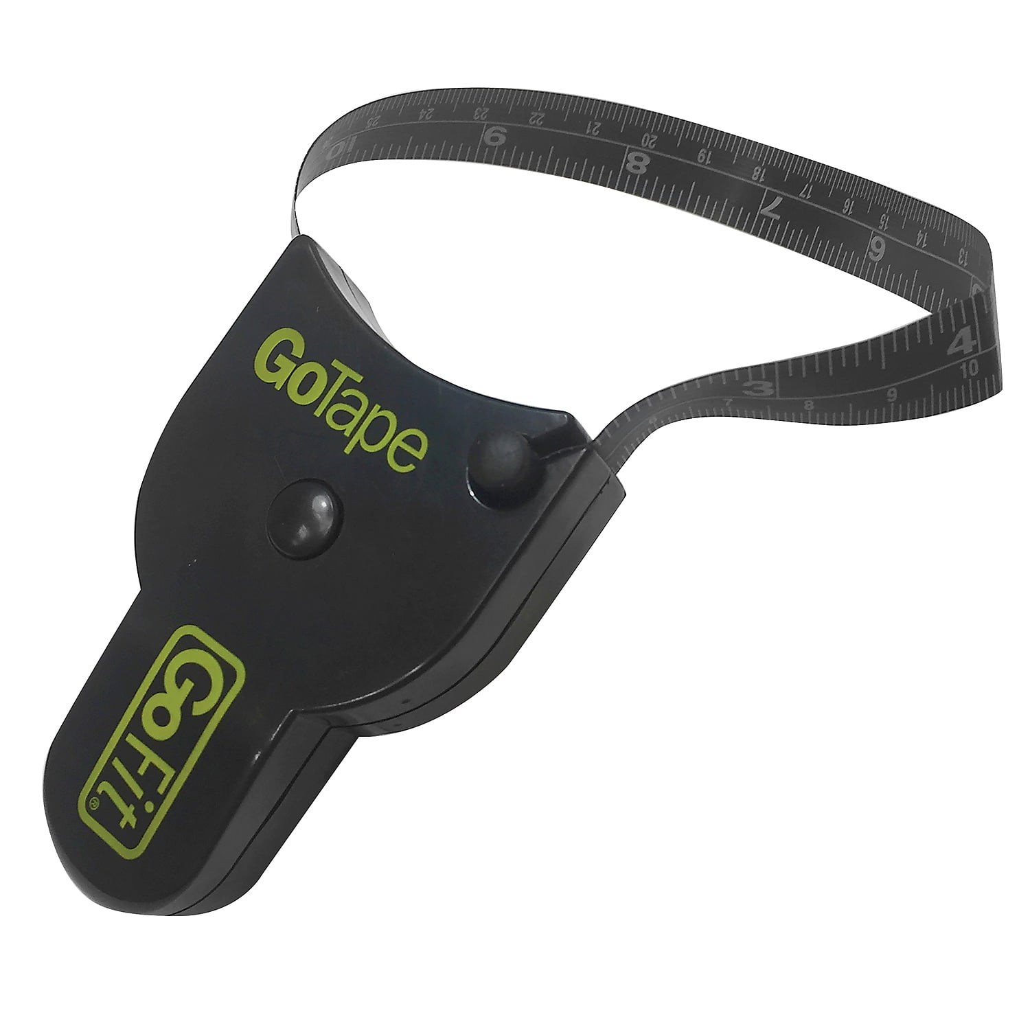 GoFit Body Measurement Tape, Retractable Fitness Measuring Tool for Accurate Body Tracking (Black, 61 in) a9eoh