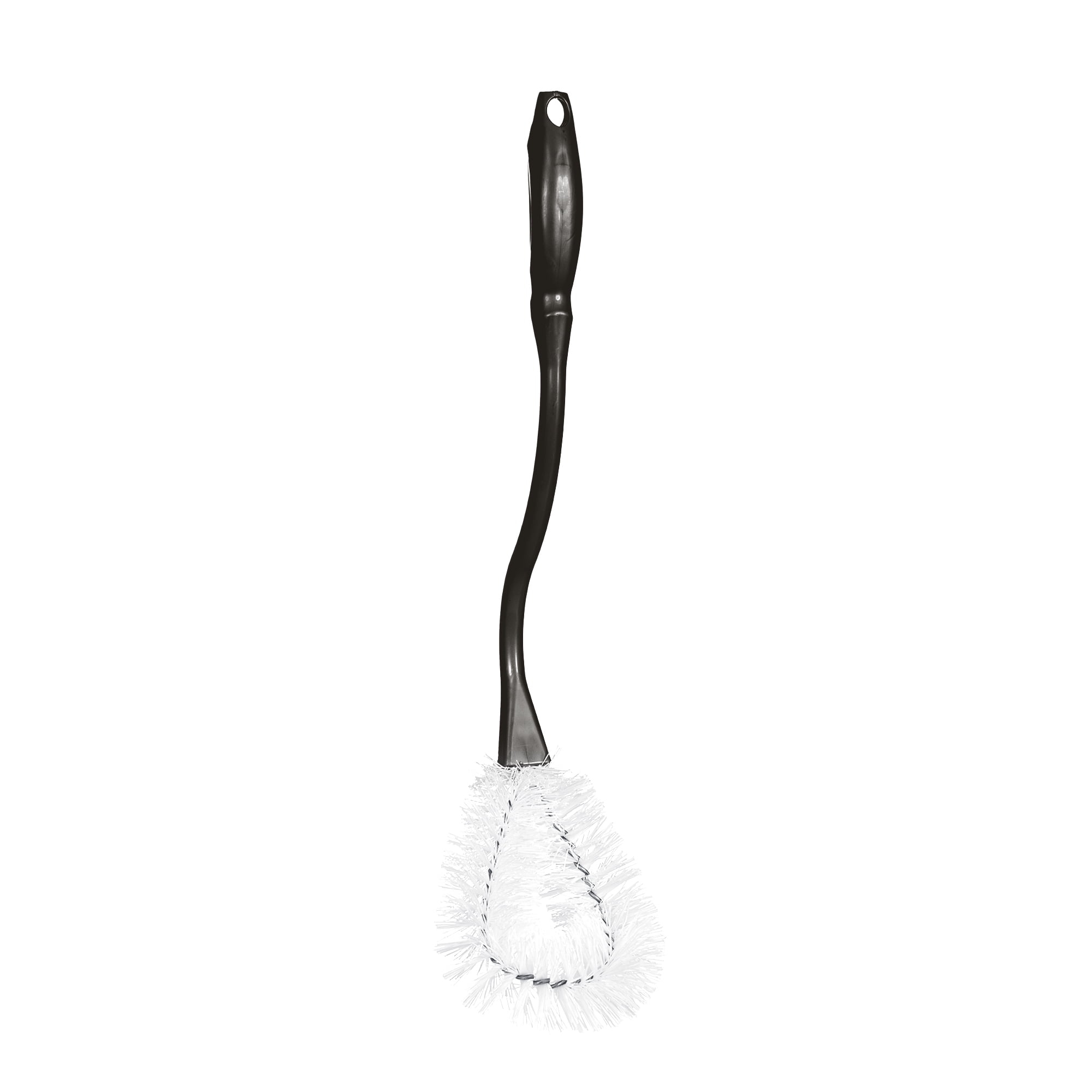 Mainstays Toilet Bowl Brush with Ergonomic Handle and Antimicrobial Bristles (Black, 17 in) xdh1q