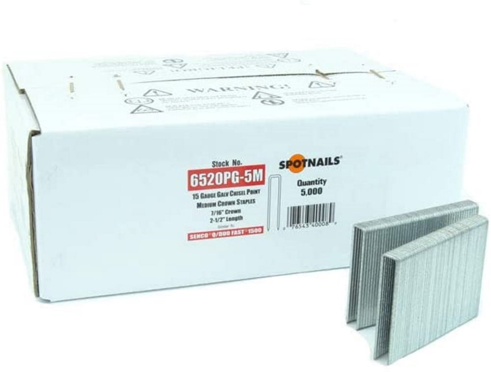 Spot Nails 15 Gauge 1/2-inch Crown 2-inch Staples (5,000 Count) uh1my