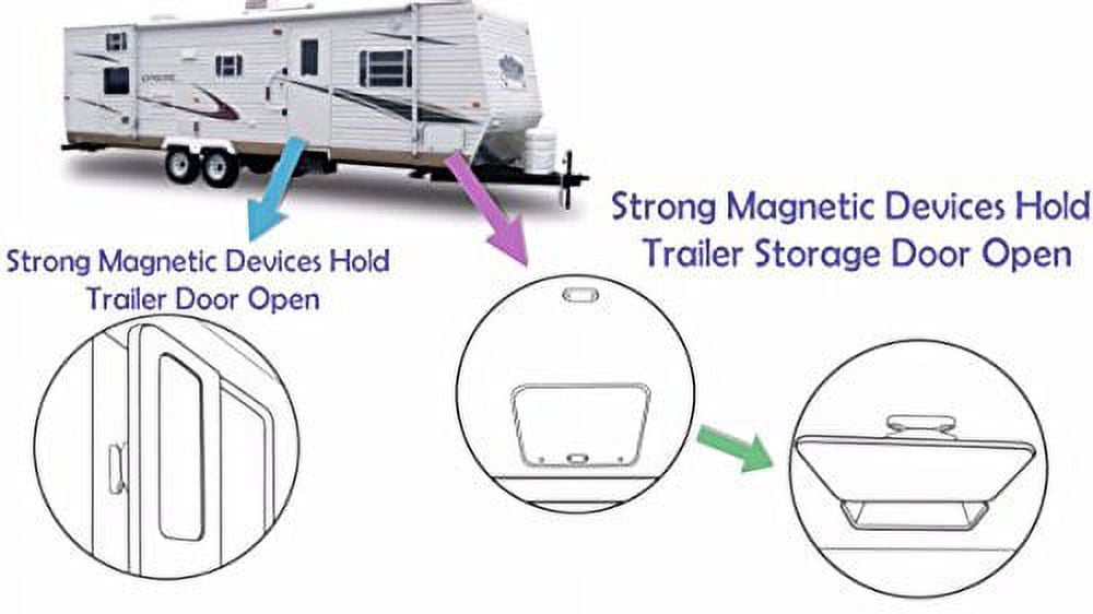 Camp'N RV Magnetic Door Catch Holder (White, 2-Pair) k8q9n