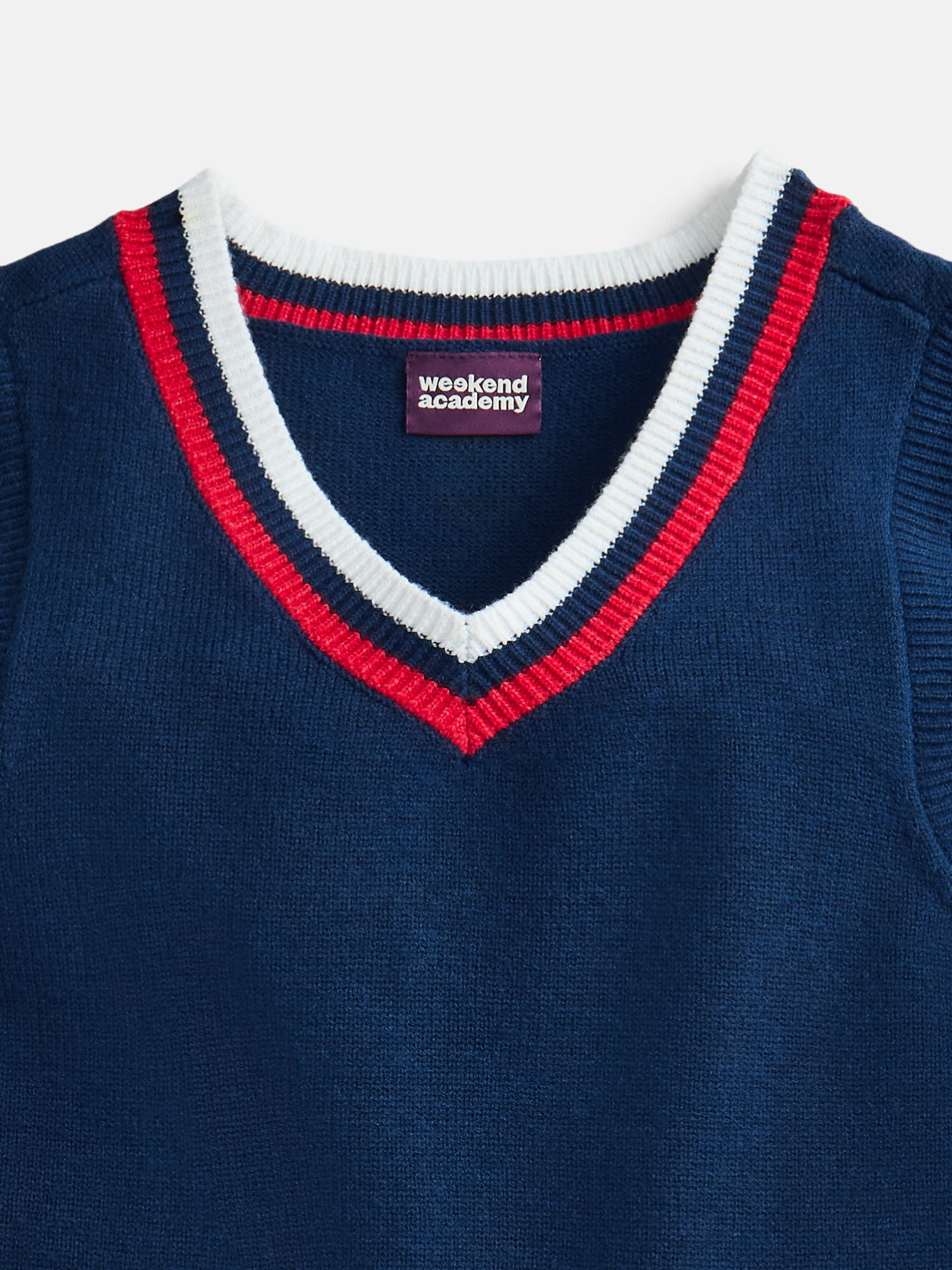 Weekend Academy Girls Sweater Vest, Ribbed V-Neck Pullover (Blue, Size 4-18) 8mwlk - Image 2