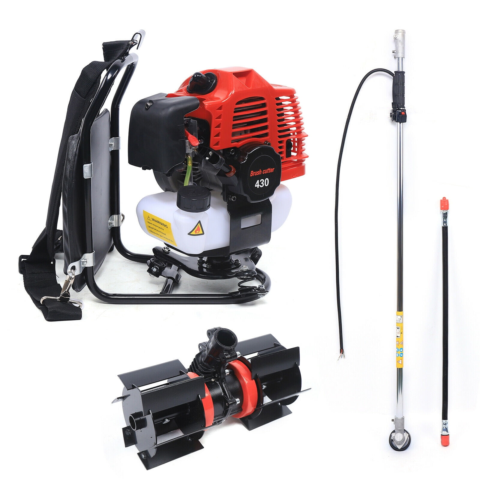 Generic 43CC 2-Stroke Backpack Gas Brush Cutter and Lawn Trimmer for Garden Maintenance (Red, 33.8 fl oz) hkfkr