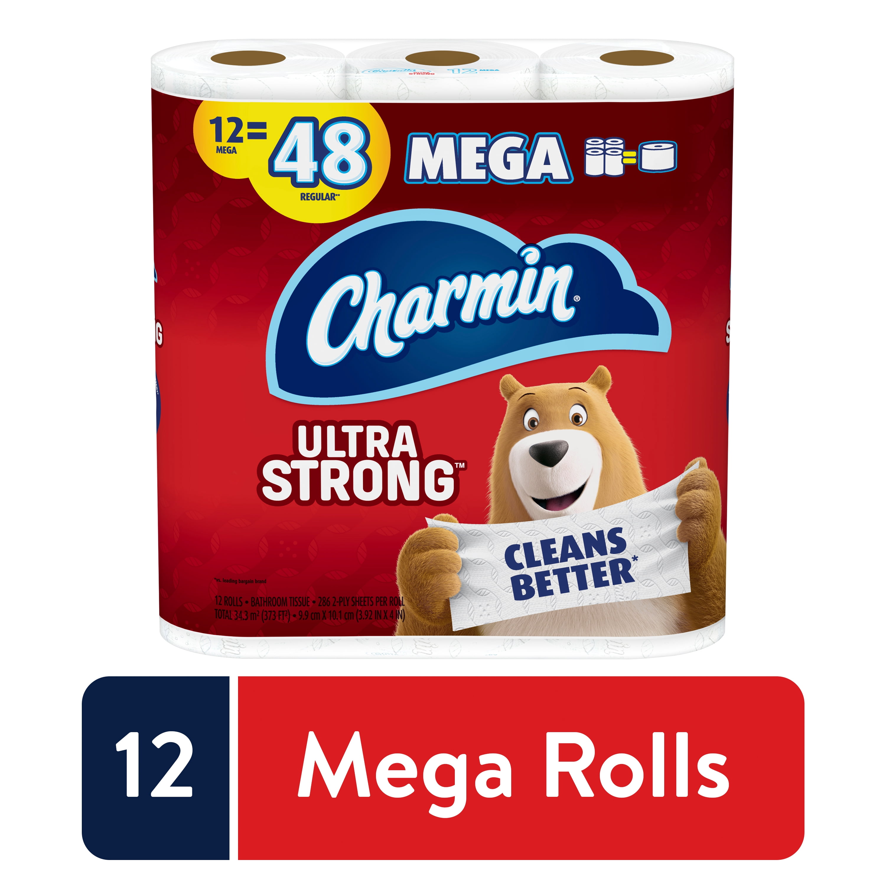 Charmin Ultra Strong Toilet Paper, 2-Ply Bathroom Tissue (12 Mega Rolls, 264 Sheets per Roll) hz5a8