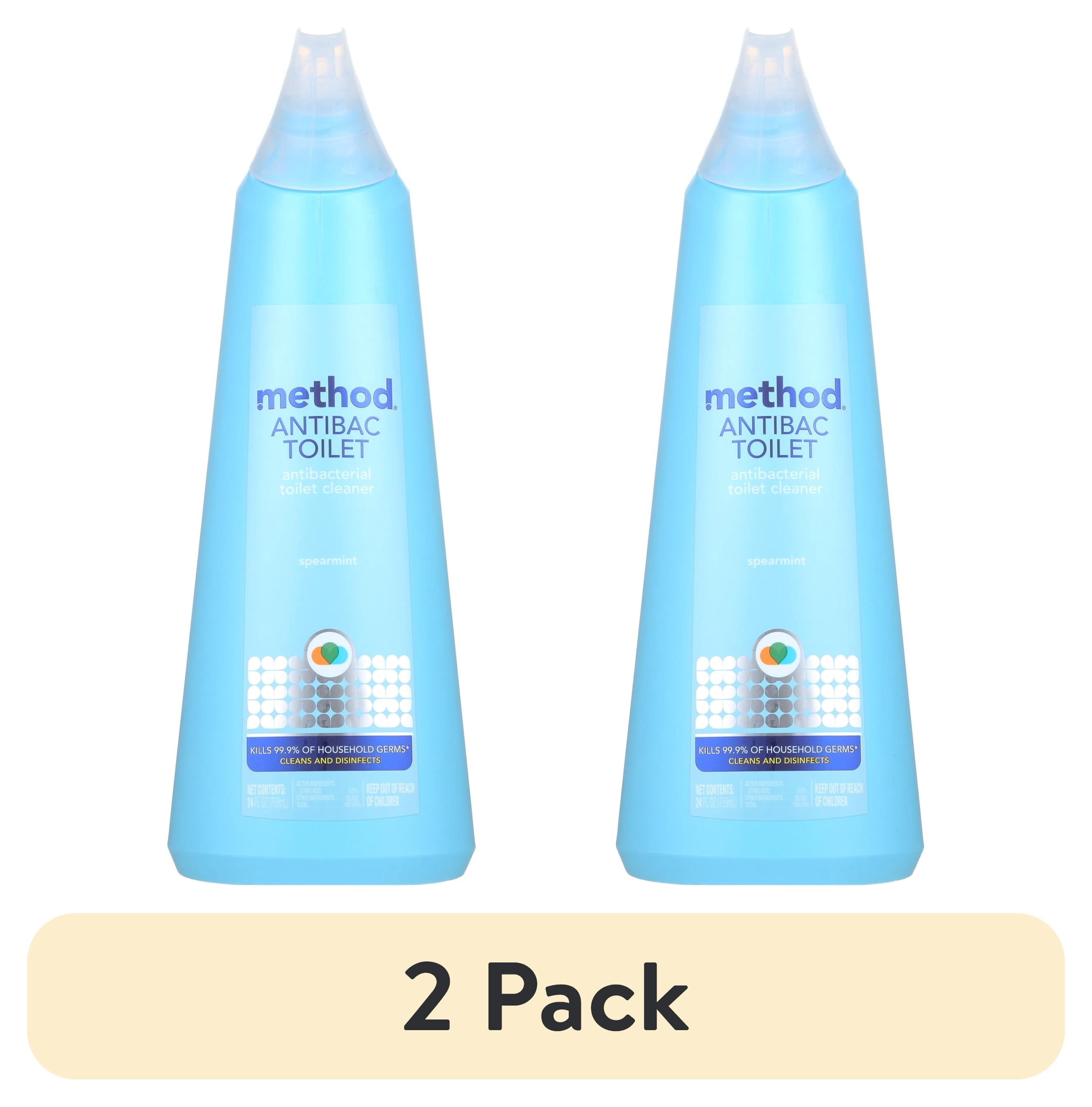 Method Antibacterial Toilet Bowl Cleaner, Spearmint Scent, Heavy-Duty Grime Removal (2 Pack, 24 fl oz) cwm7a