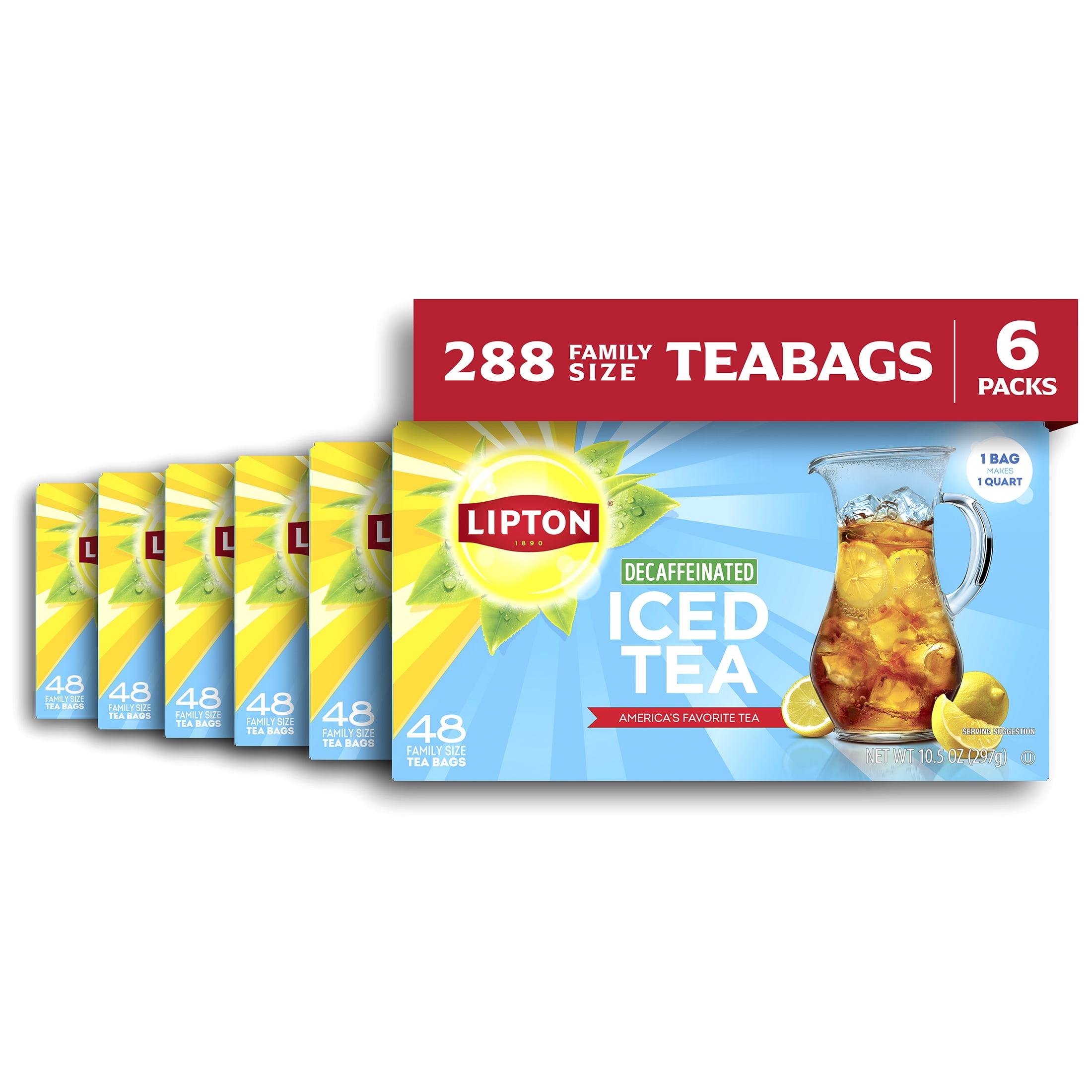 Lipton Decaffeinated Black Tea, Family Size Tea Bags (Black, 288 Count) 0umuz