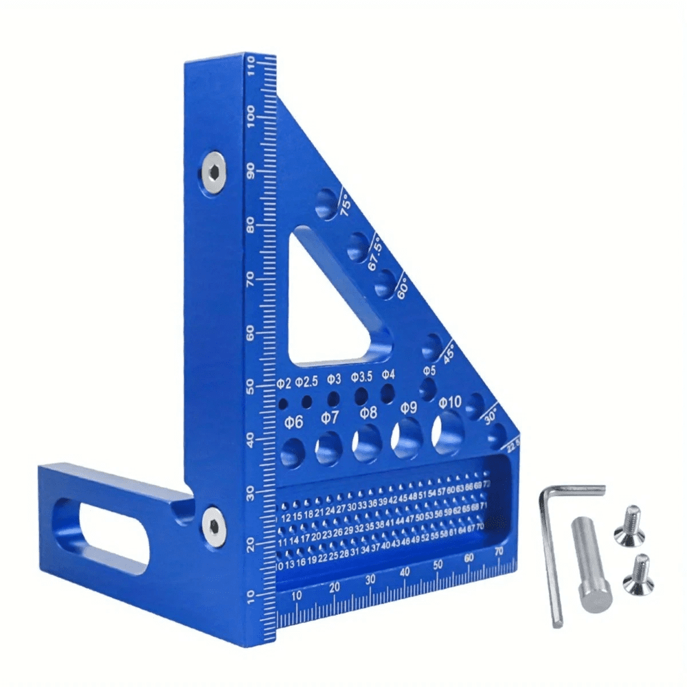 MAOKA Woodworking Square Protractor 3D Multi-Angle Measuring Ruler (Blue, 7.09 in x 7.87 in x 1.18 in) 31suu