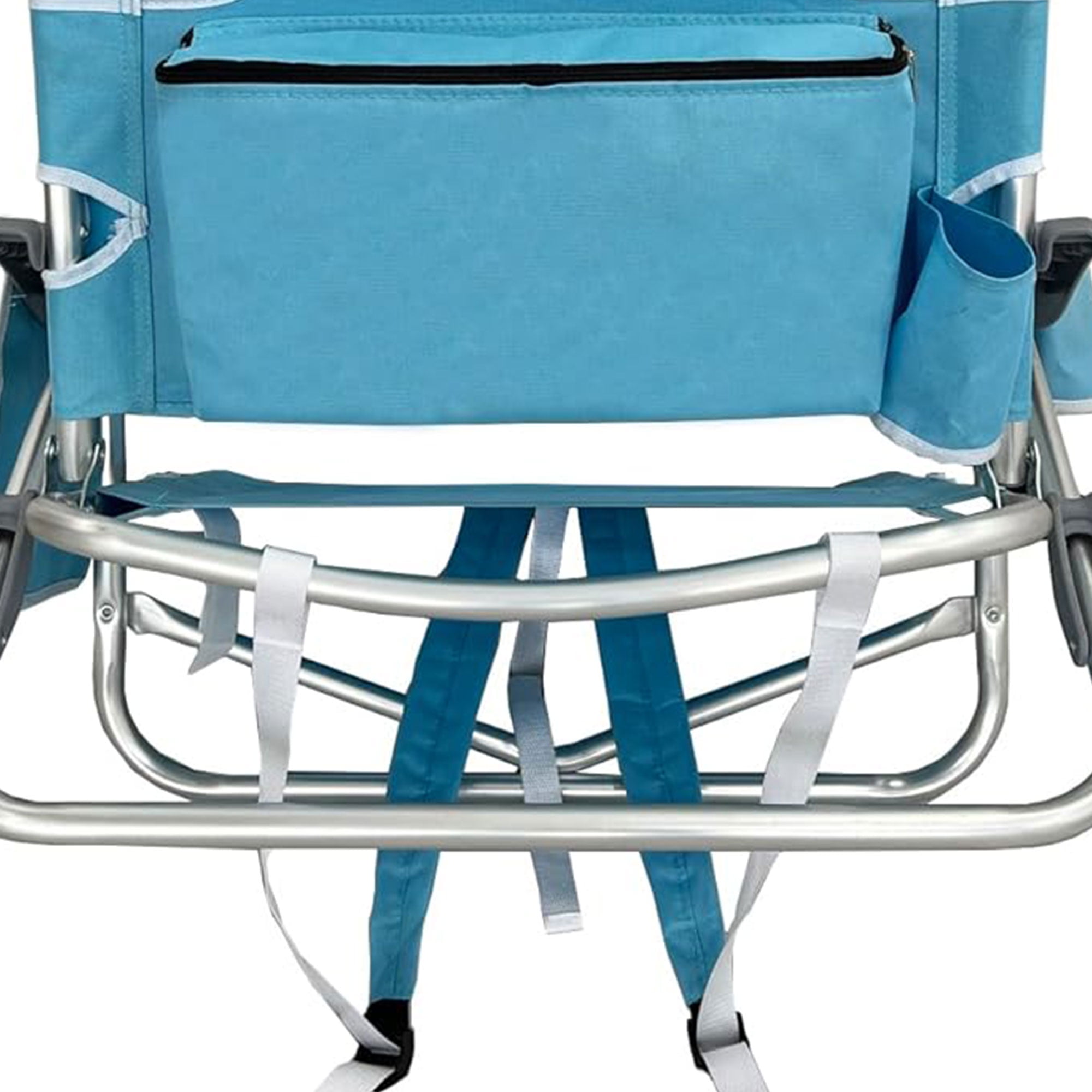 Ostrich Deluxe Backpacker Portable Beach Chair with Insulated Cooler Bag (Light Blue, 27.76 x 3.74 x 33.86 in) bt69j