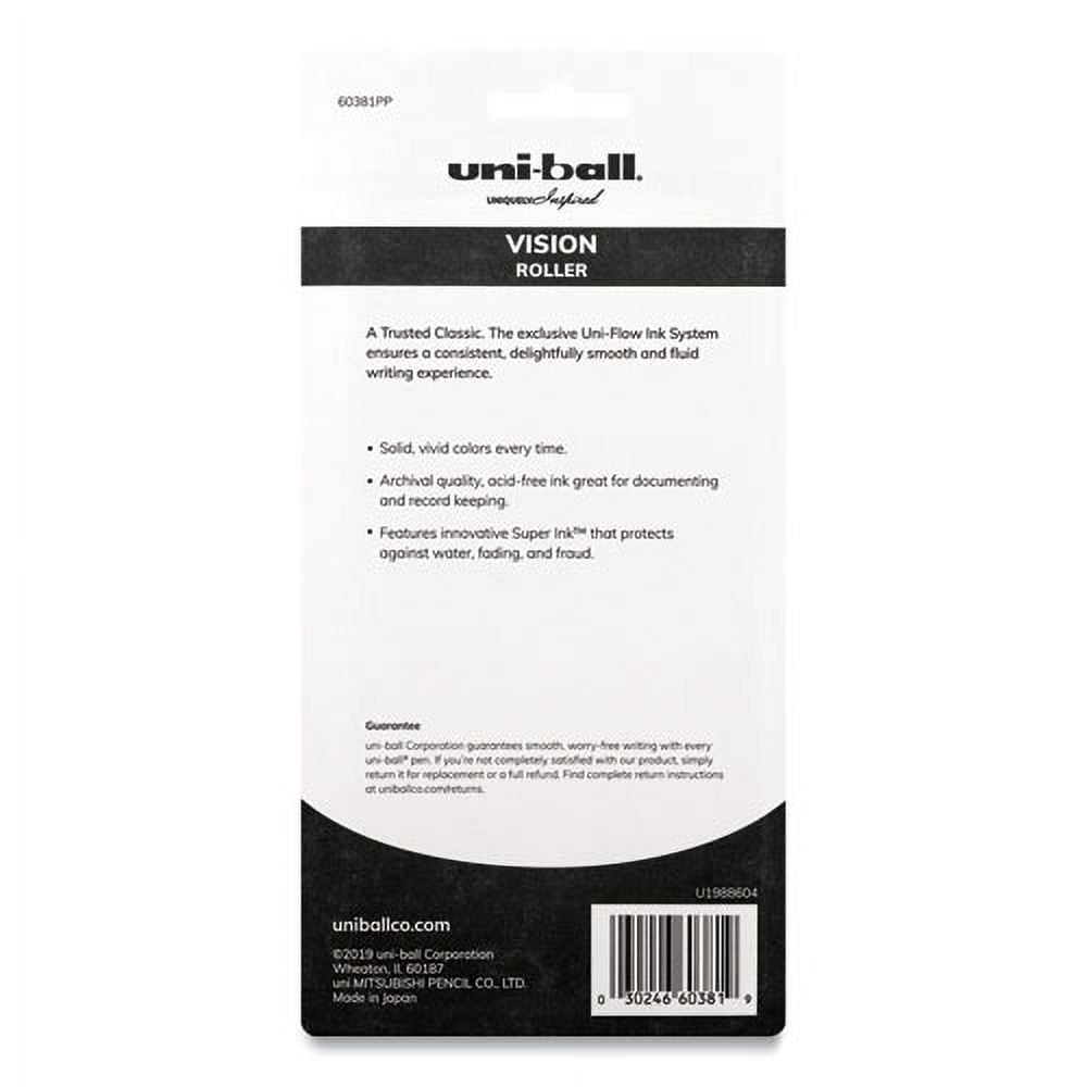 uniball Vision Roller Ball Pen, Fine Point 0.7 mm, Smooth Flowing Ink (Assorted Colors, 10 Count) 03tx8