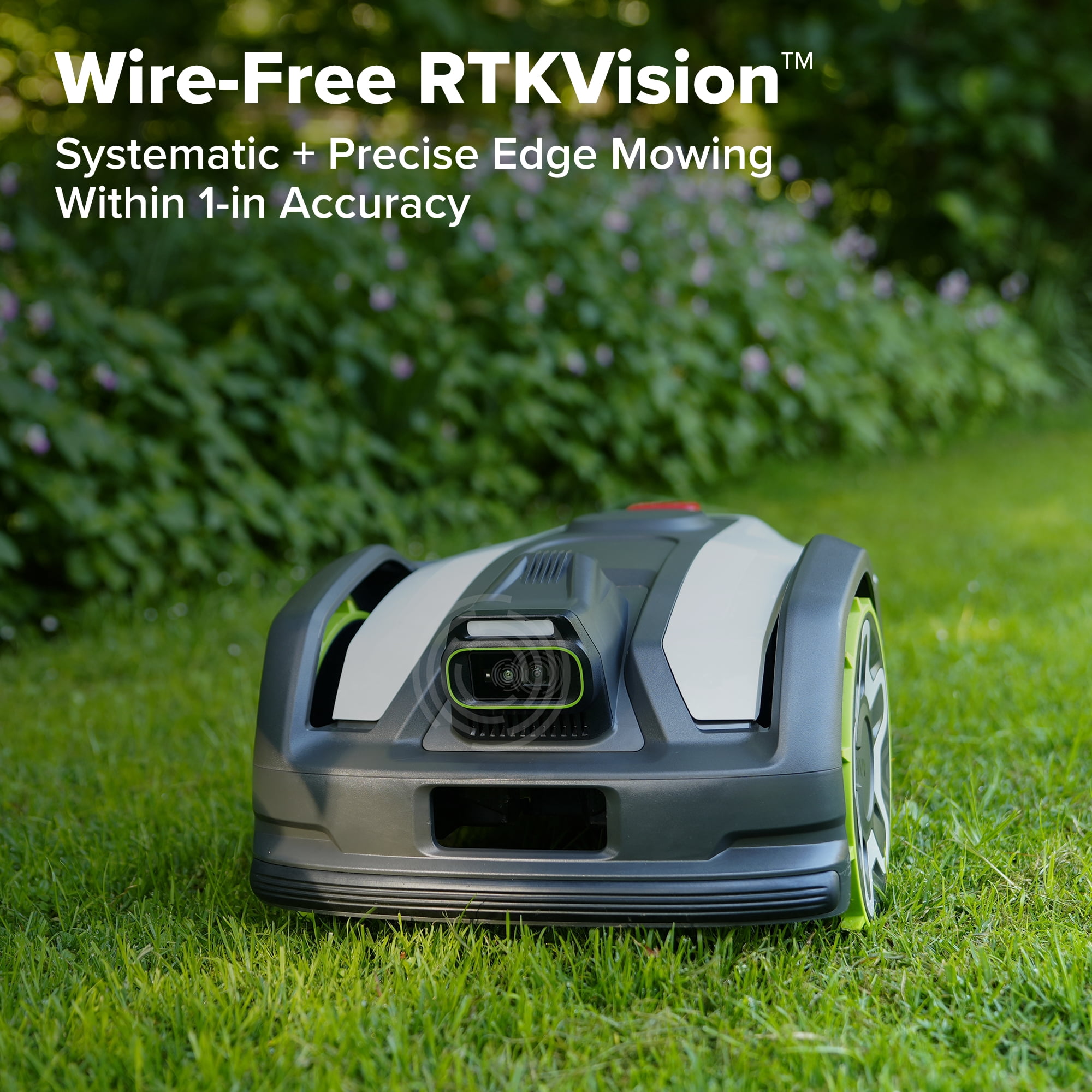 Greenworks AiMowbot Wire-Free RTKVision Robotic Mower (Green, 0.5 Acre Capacity) z6jfc