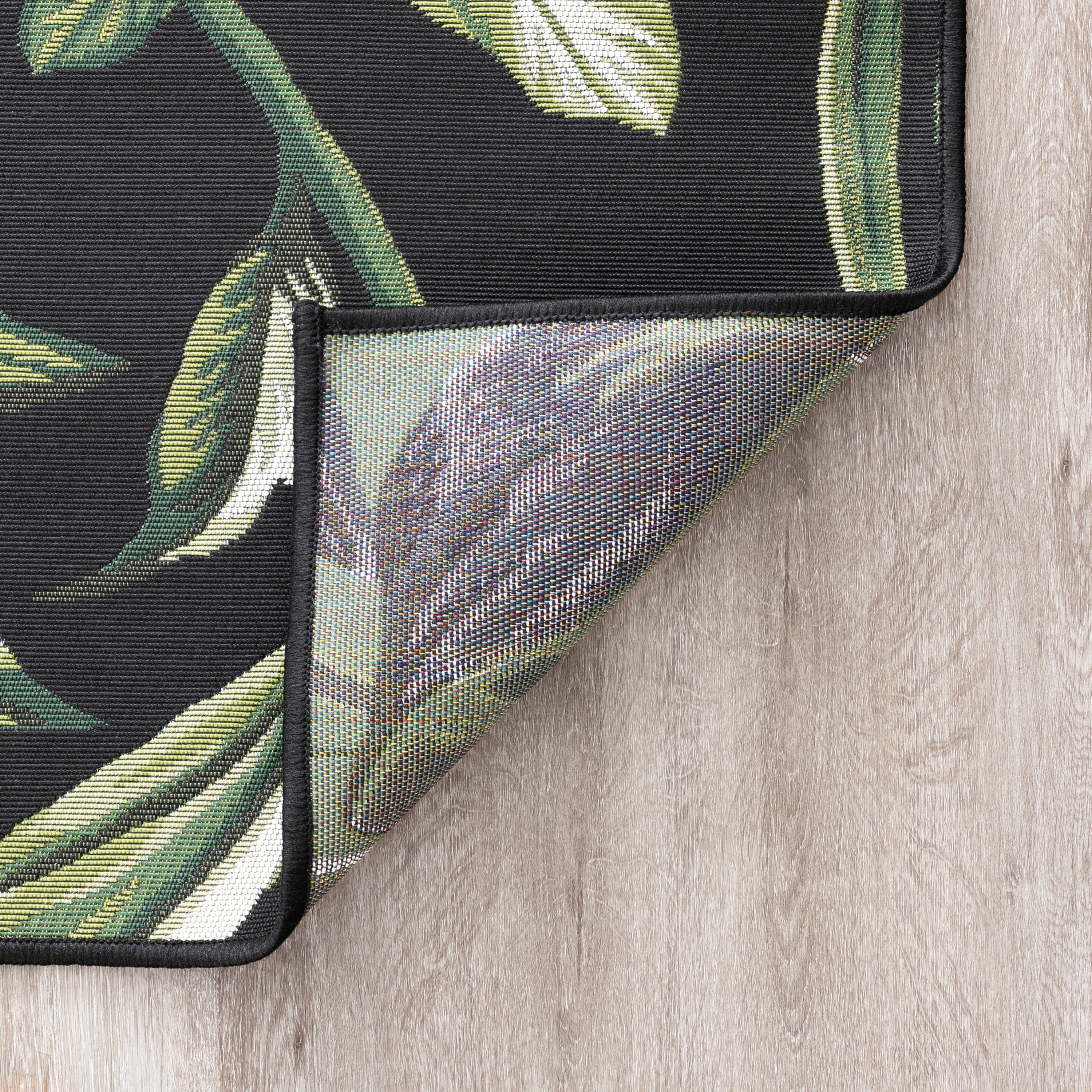Bliss Rugs Transitional Outdoor Area Rug (Black and Green, 5 ft x 7 ft) zanwh