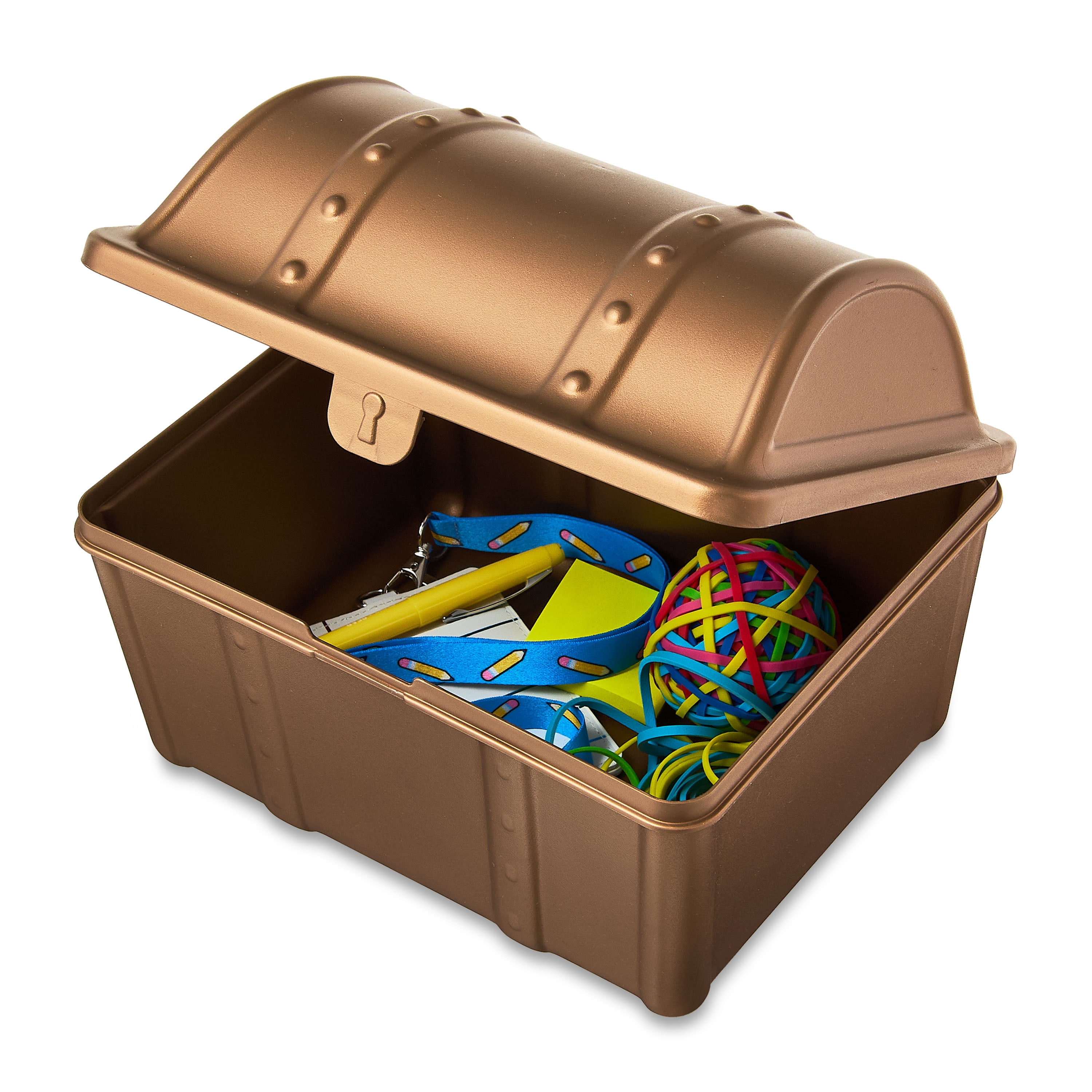 Pen+Gear Treasure Box Storage Organizer for Classroom and Office Supplies (Bronze, 9 in x 7 in x 6.25 in) i9hph