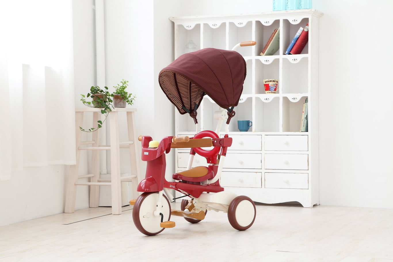 iimo 3-in-1 Foldable Tricycle with Canopy (Eternity Red, 19 in Folded Height) rqdtw