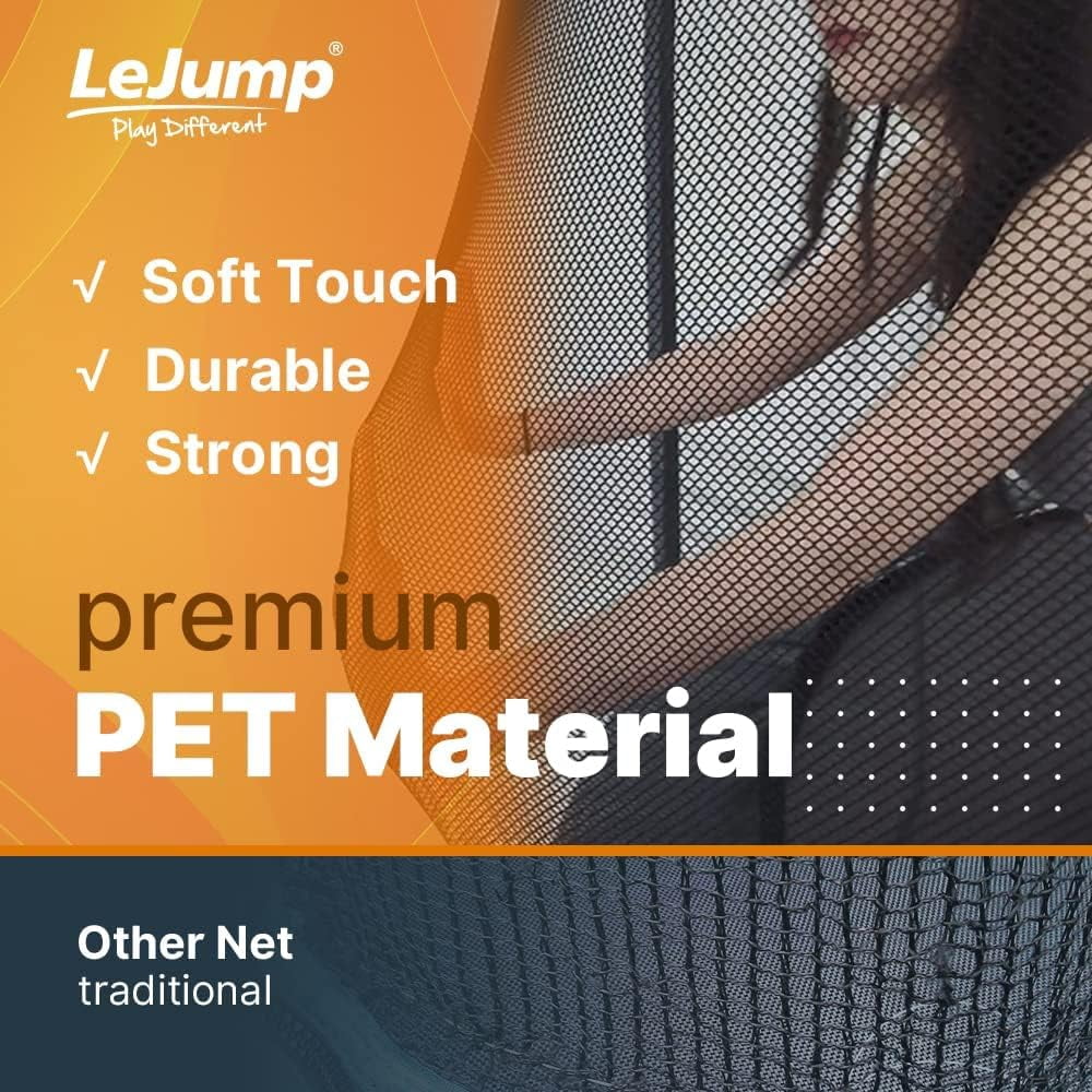 LeJump Flora Springless Recreational Trampoline with Enclosure Net (Orange, 14 ft) 4ez16