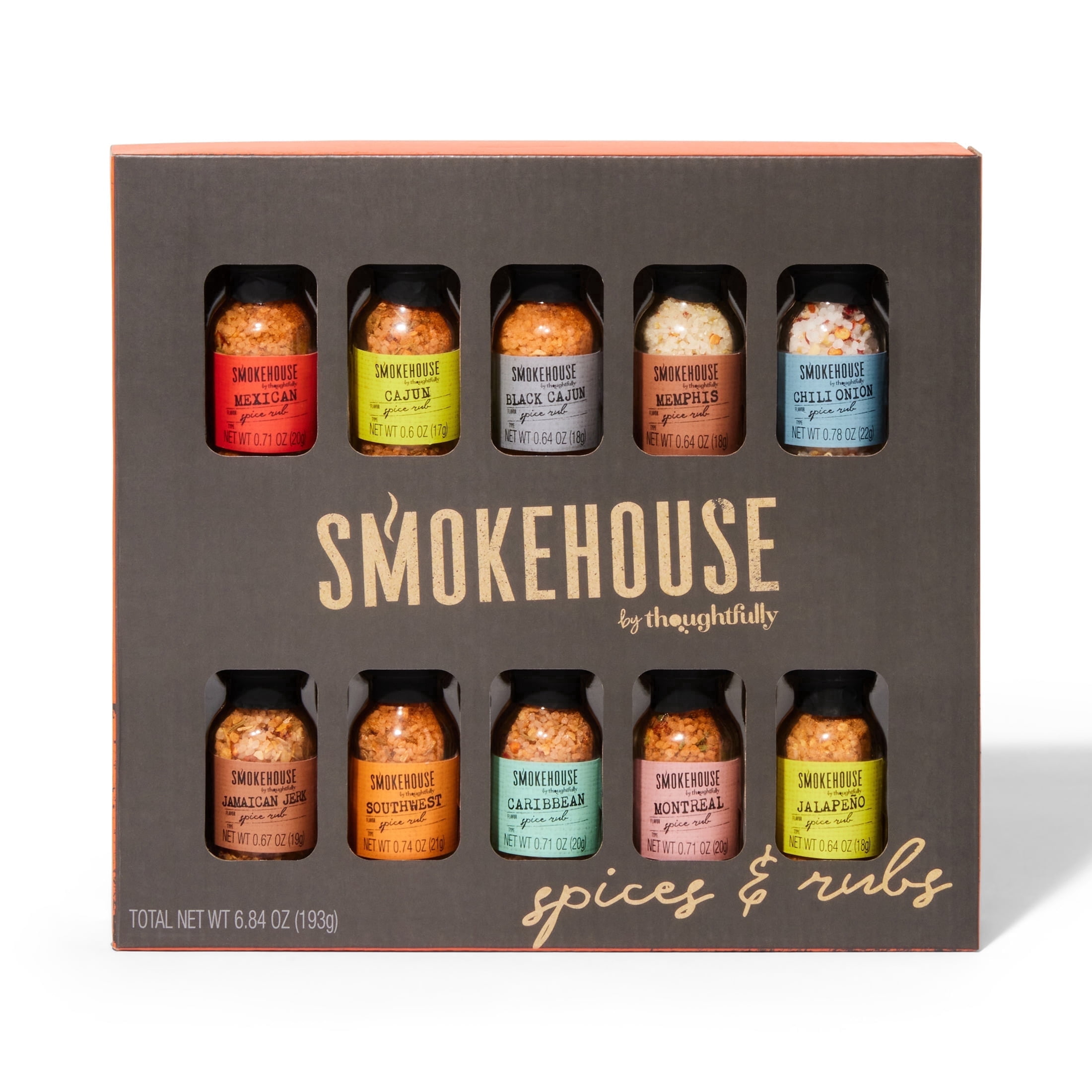 Thoughtfully Gourmet Grilling Spices and Rubs Set, BBQ Seasoning Sampler for Meats and Vegetables (10 Pack, 0.5 oz each) gben9