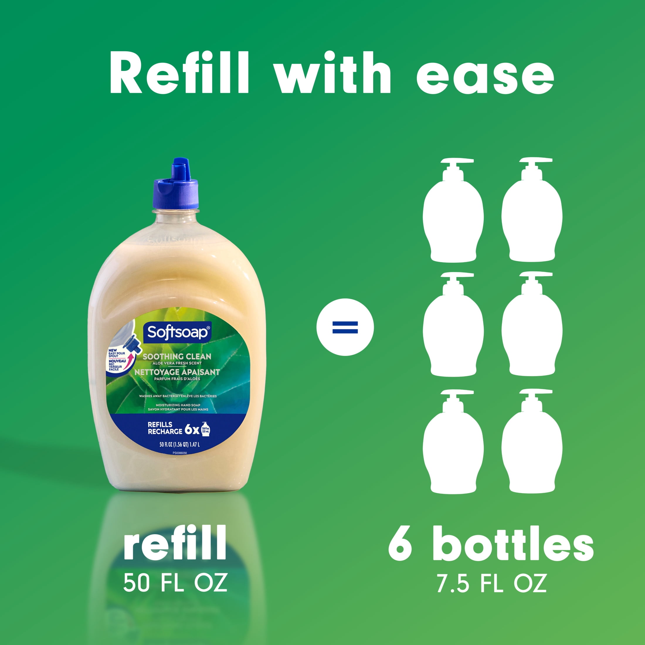 Softsoap Soothing Clean Liquid Hand Soap, Aloe Vera Fresh Scent, Moisturizing Refill (50 fl oz) 09vwj