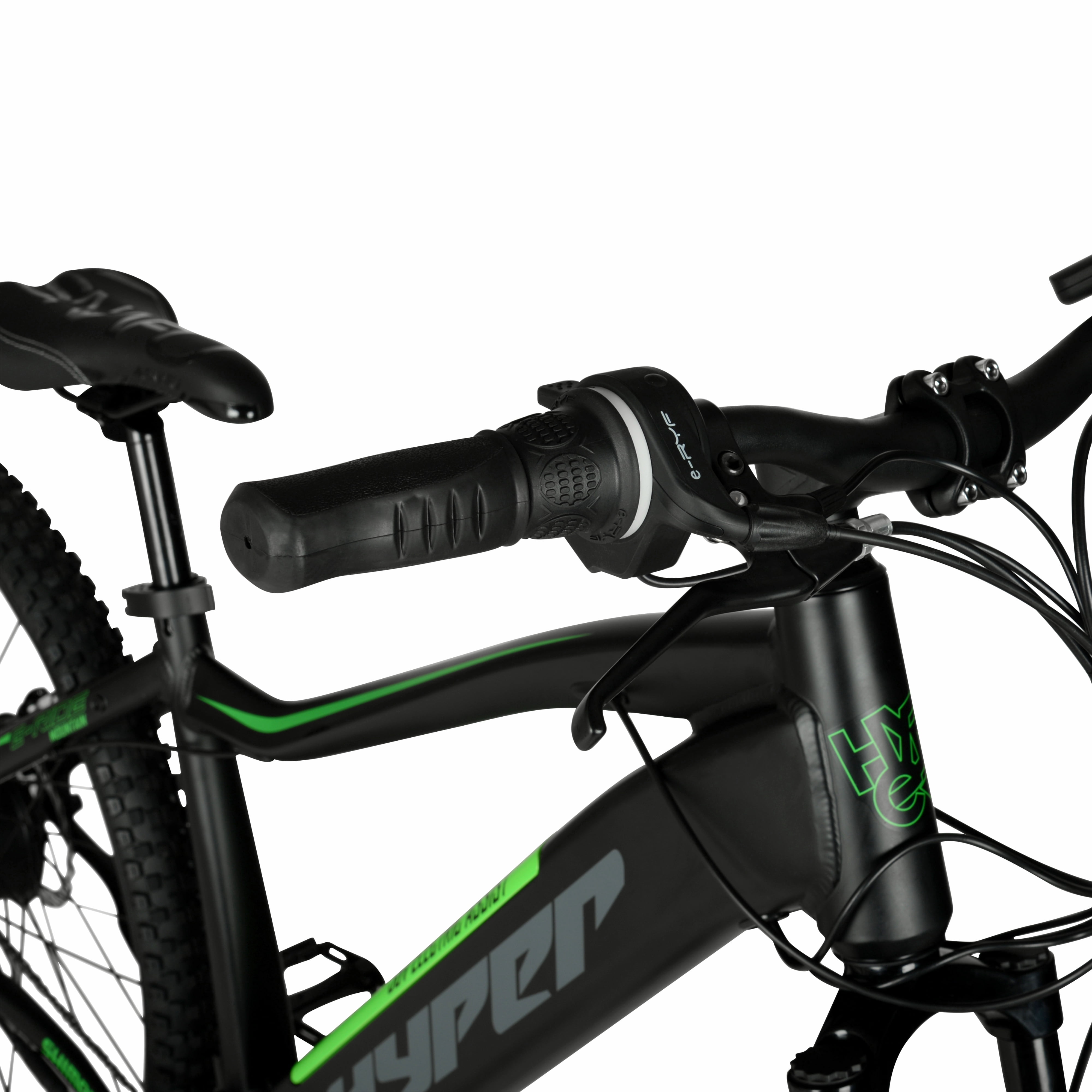 Hyper Bicycles 29 in Electric Mountain Bike, 350W Motor, 6-Speed Trail E-Bike (Black, 29 in) 5tser