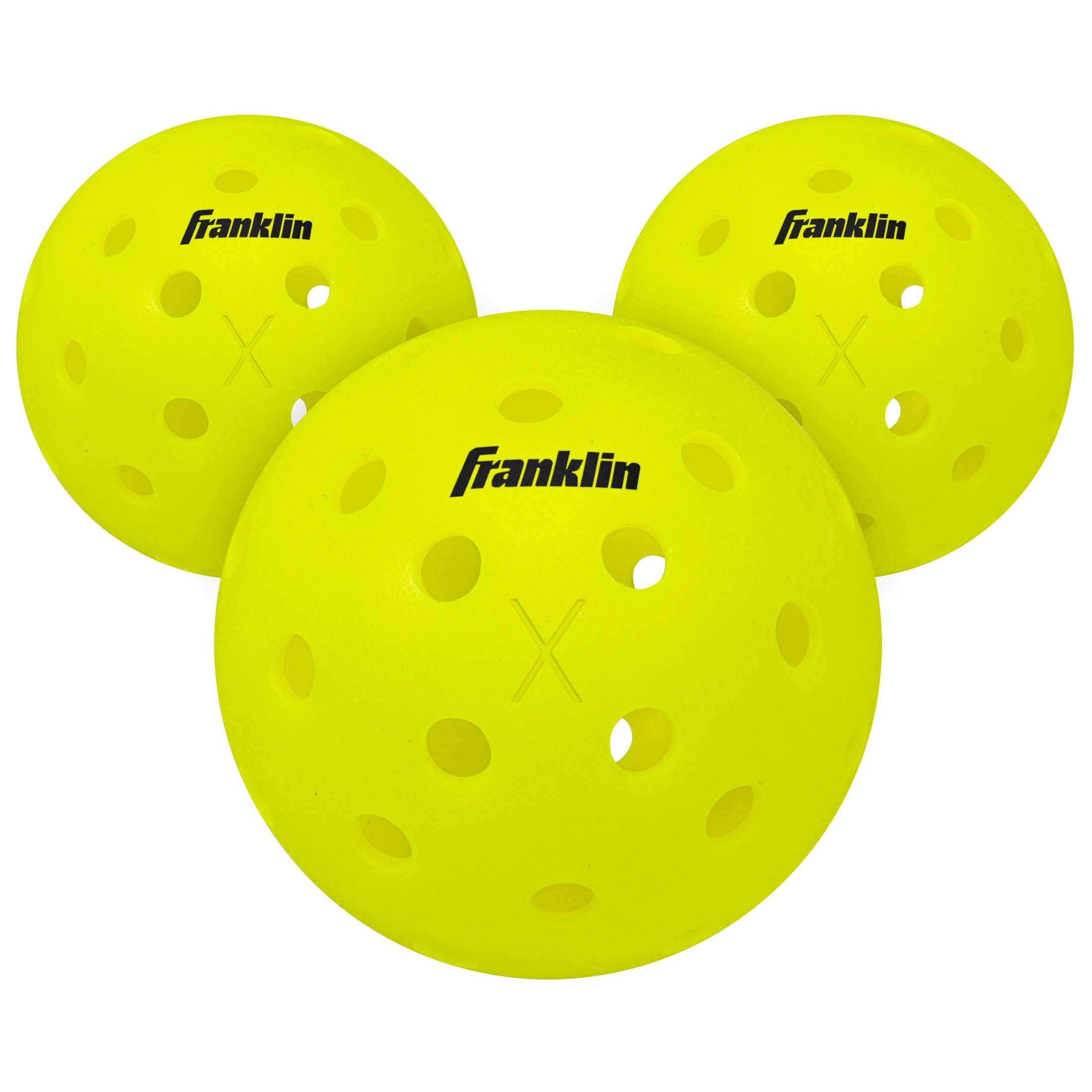 Franklin Sports X-40 Outdoor Pickleballs Professional Tournament Grade (Optic Yellow, 3 Pack) c918h