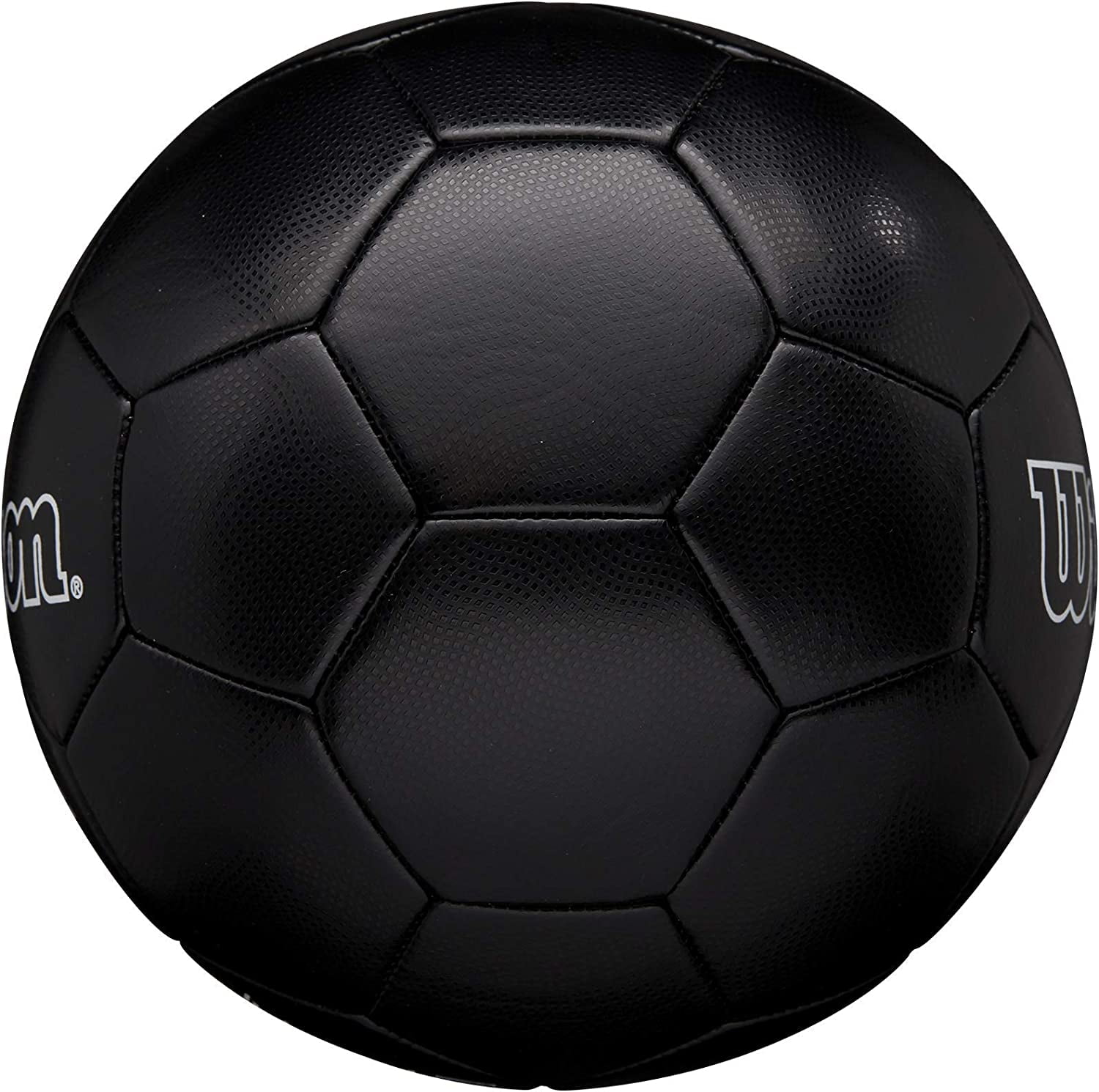 Wilson Traditional Soccer Ball Durable Synthetic Leather Outdoor Training (Black, Size 5) rdz35