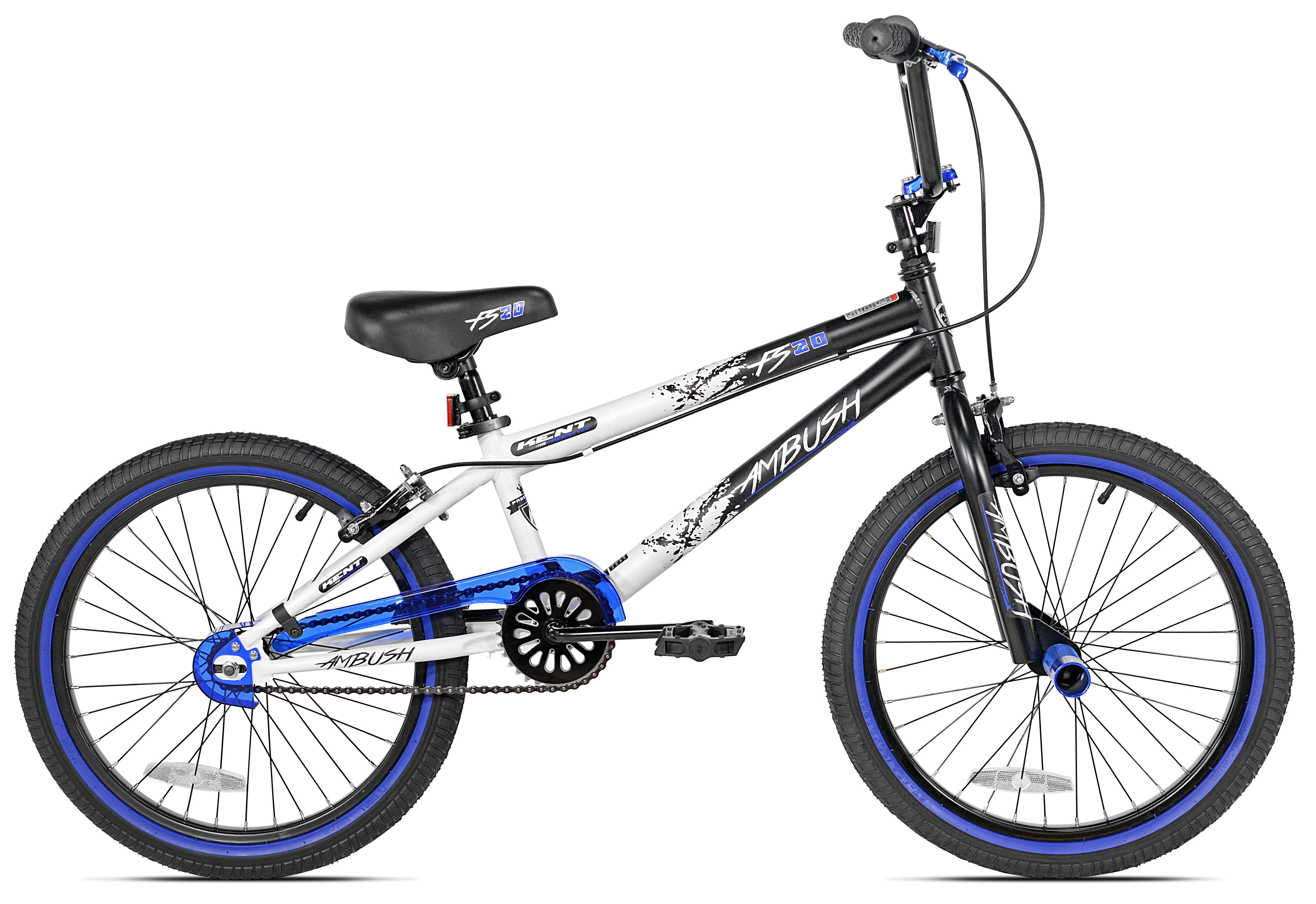 Kent Bicycles Ambush Boys' BMX Bike, Durable Steel Frame with Hand Brakes (Blue, 20 in) ktjev