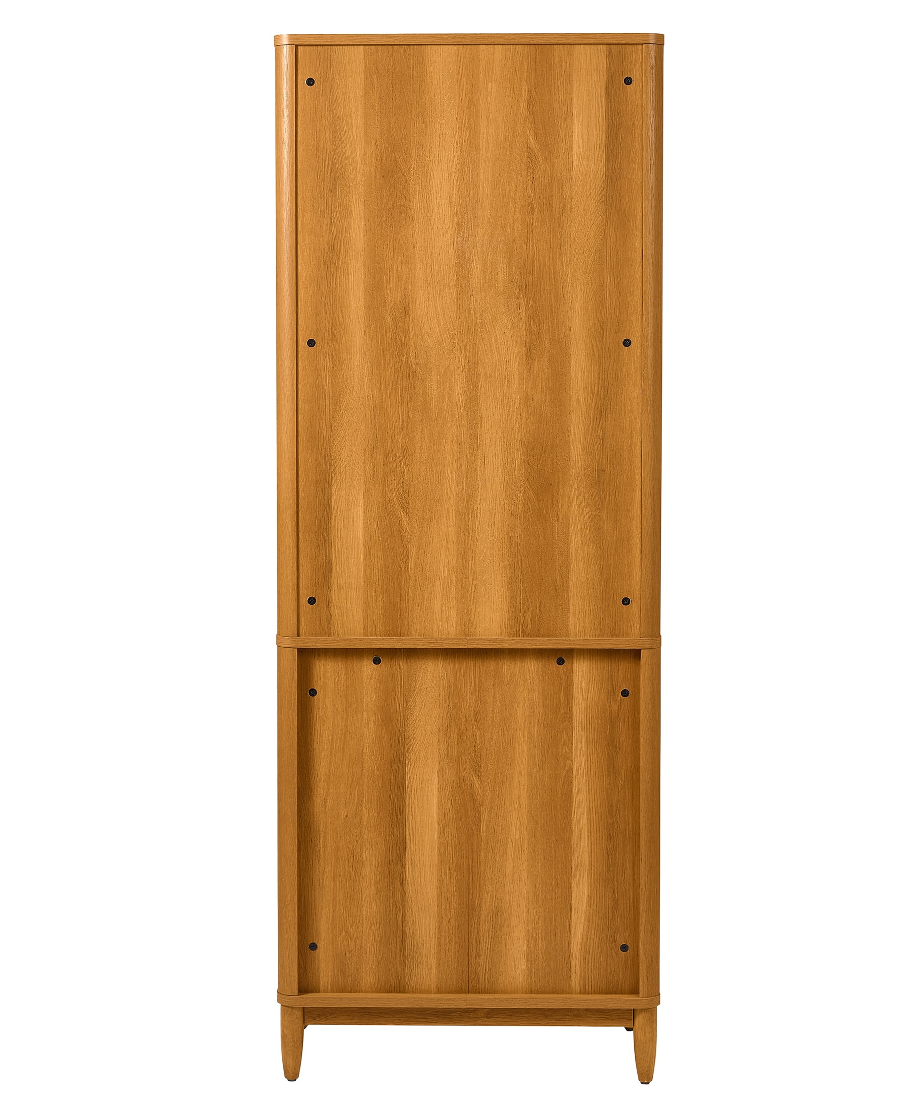 Better Homes & Gardens Springwood Bookcase with Doors, Decorative Rattan Storage Cabinet (Light Honey, 71.97 in H) eh2p1