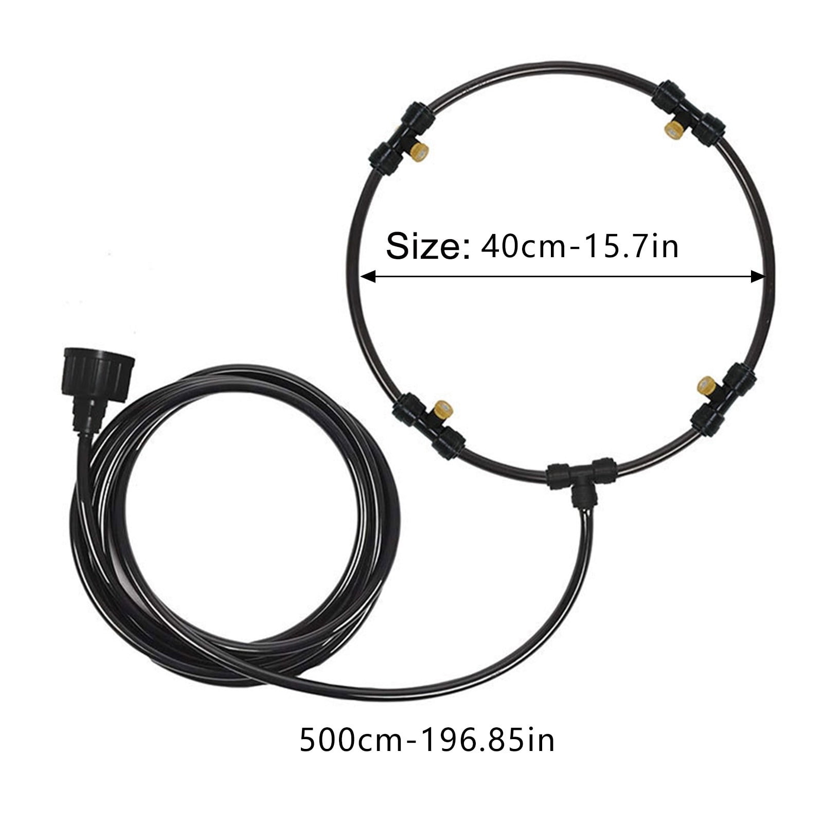 Wovilon Outdoor Misting Fan Cooling System Kit for Patio Garden (16 in Ring, 33 ft Hose) vwhvj