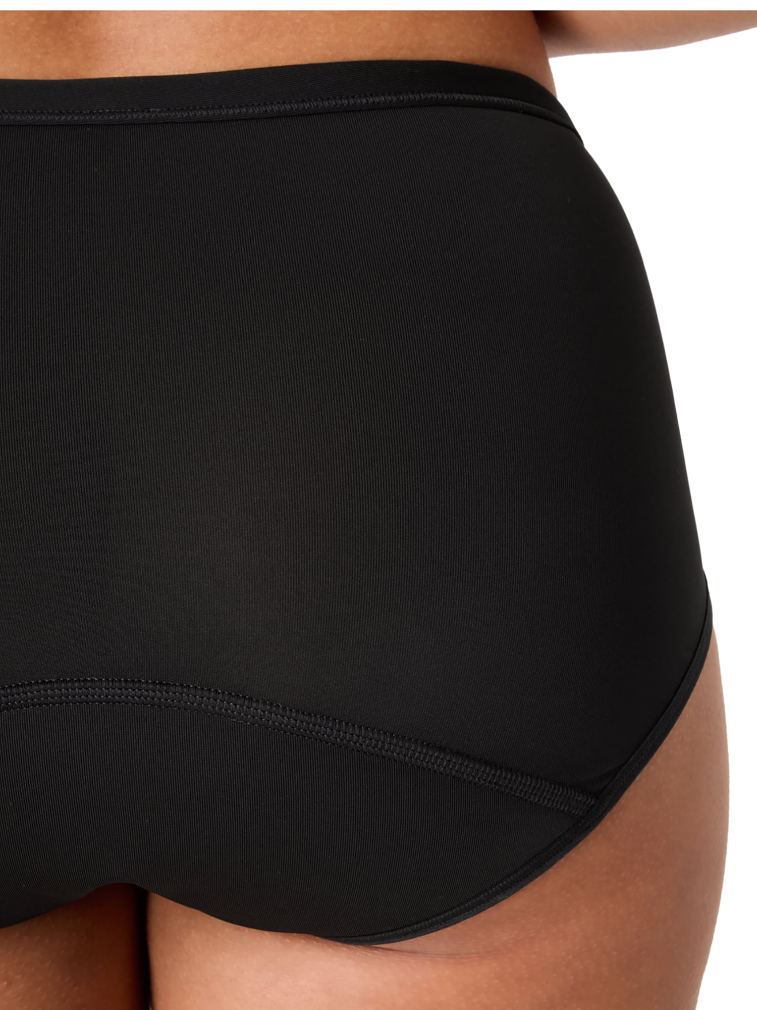 Hanes Women's Period Underwear Briefs, Absorbent Leak Protection (Black, 3-Pack) mo8yw