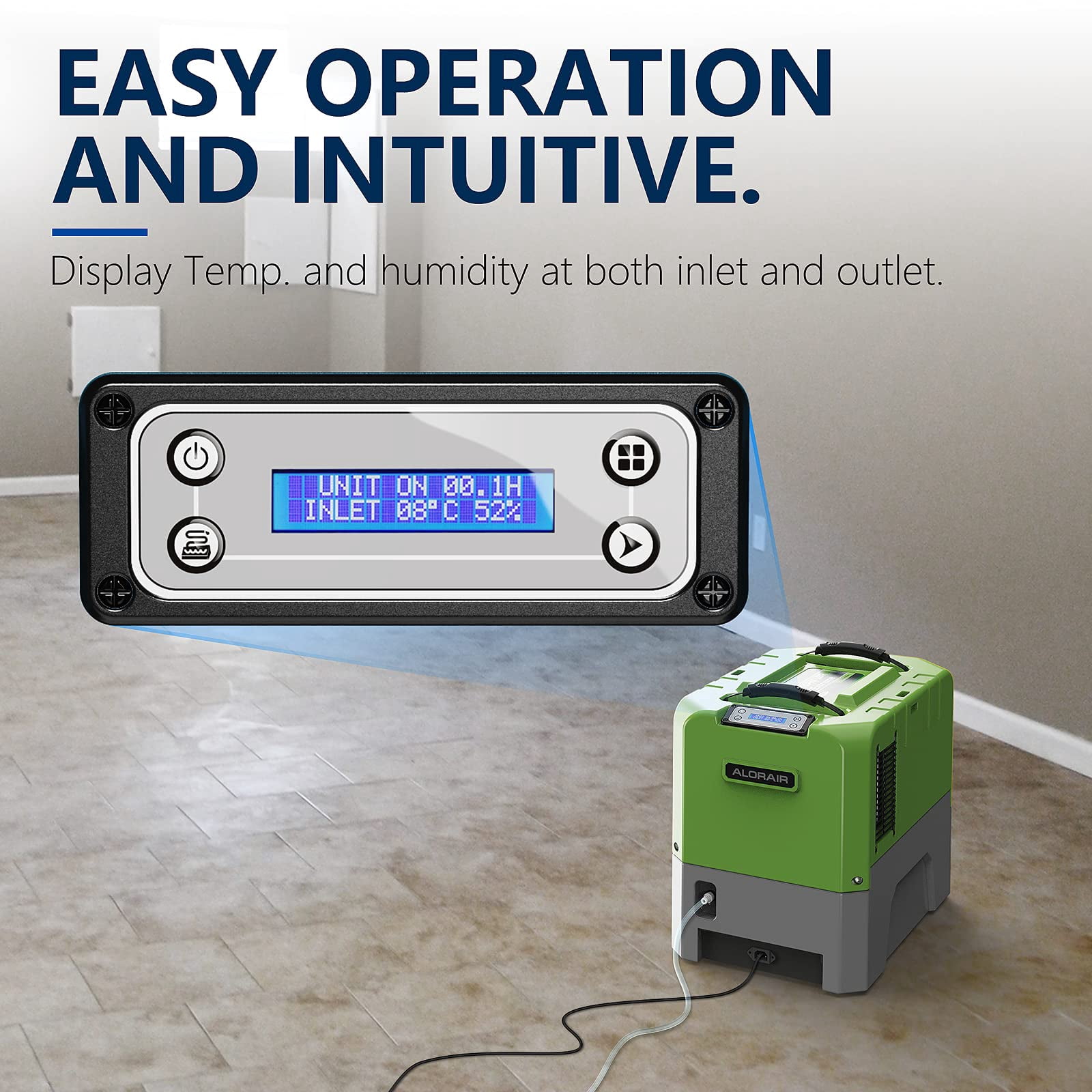 ALORAIR Commercial Dehumidifier with Wi-Fi, 180 PPD Industrial Moisture Removal for Water Damage Restoration (Green, 2,300 Sq. Ft.) 1ofql
