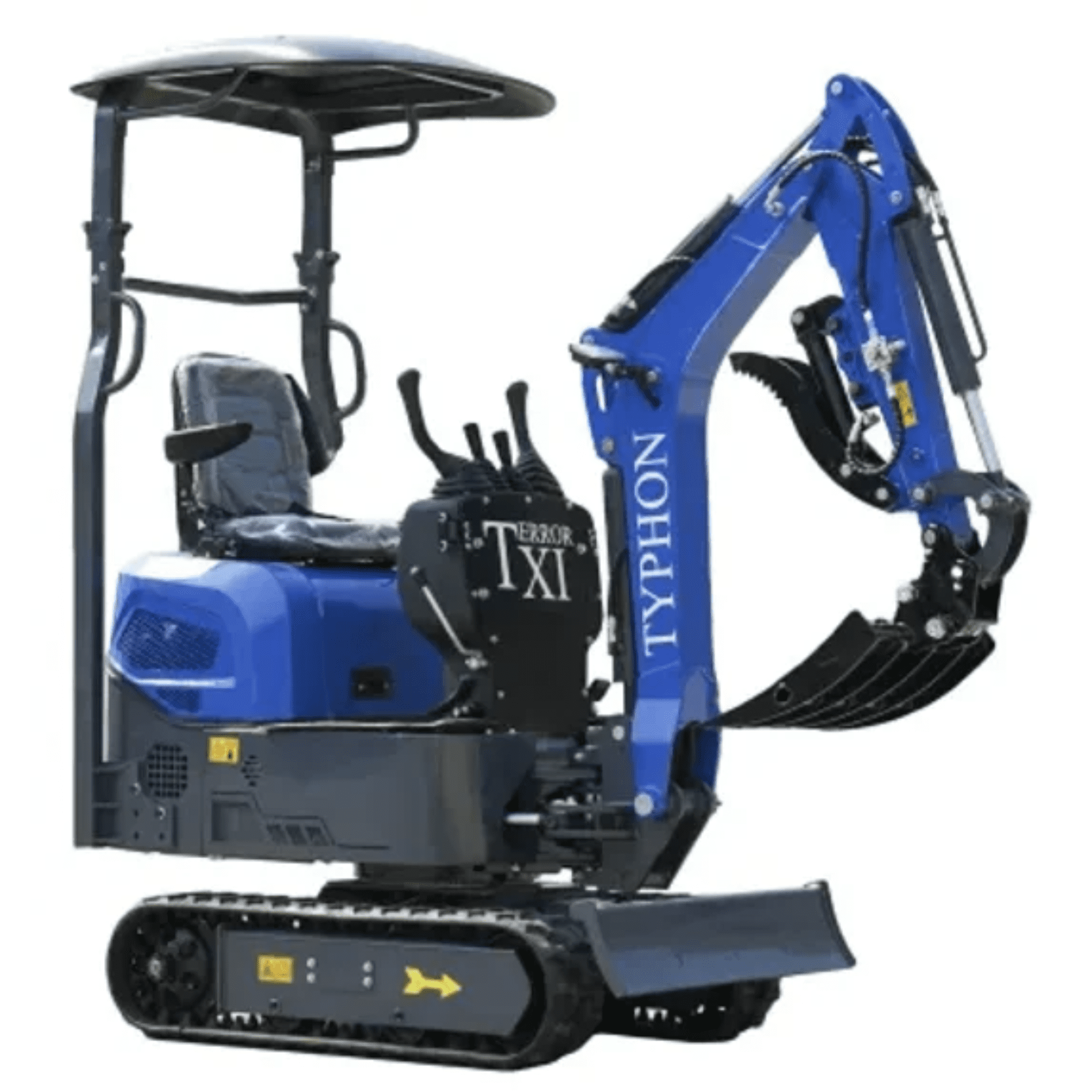 TYPHON TERROR XI Mini Excavator with 13 Attachments (Blue, 13.5hp) gmst4