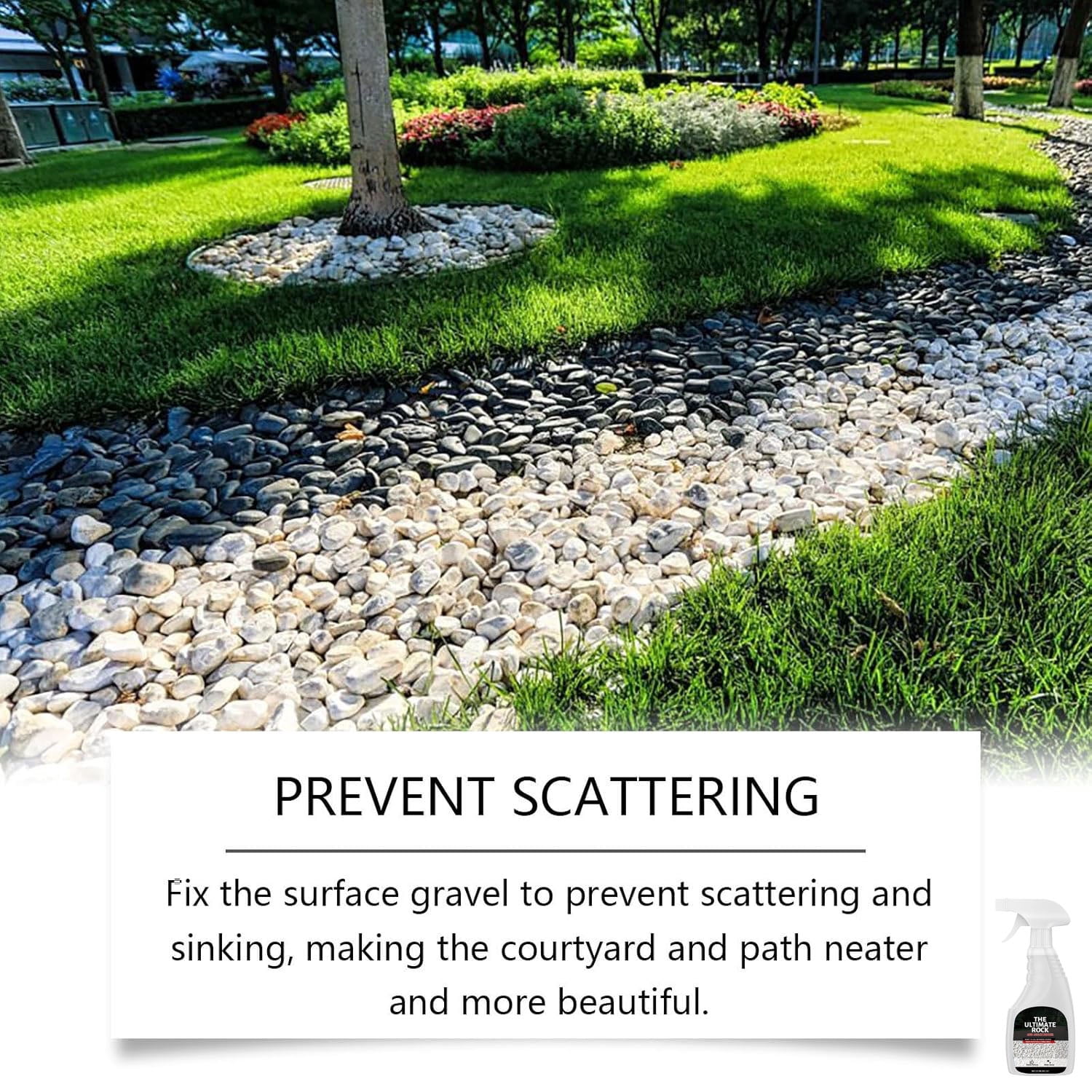 EcoGuard Rock & Mulch Binder Landscape Adhesive Weather-Resistant Garden Stabilizer (Clear, 2 Pack, 64 fl oz) 10jd9