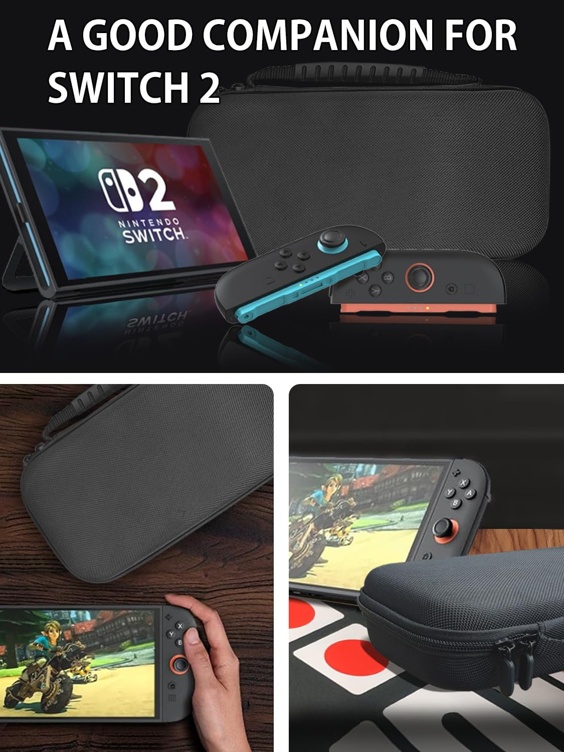 NBCP Hard Shell Carrying Case for Nintendo Switch 2 (Black, 11 in x 5.2 in x 1.7 in) wbvtp