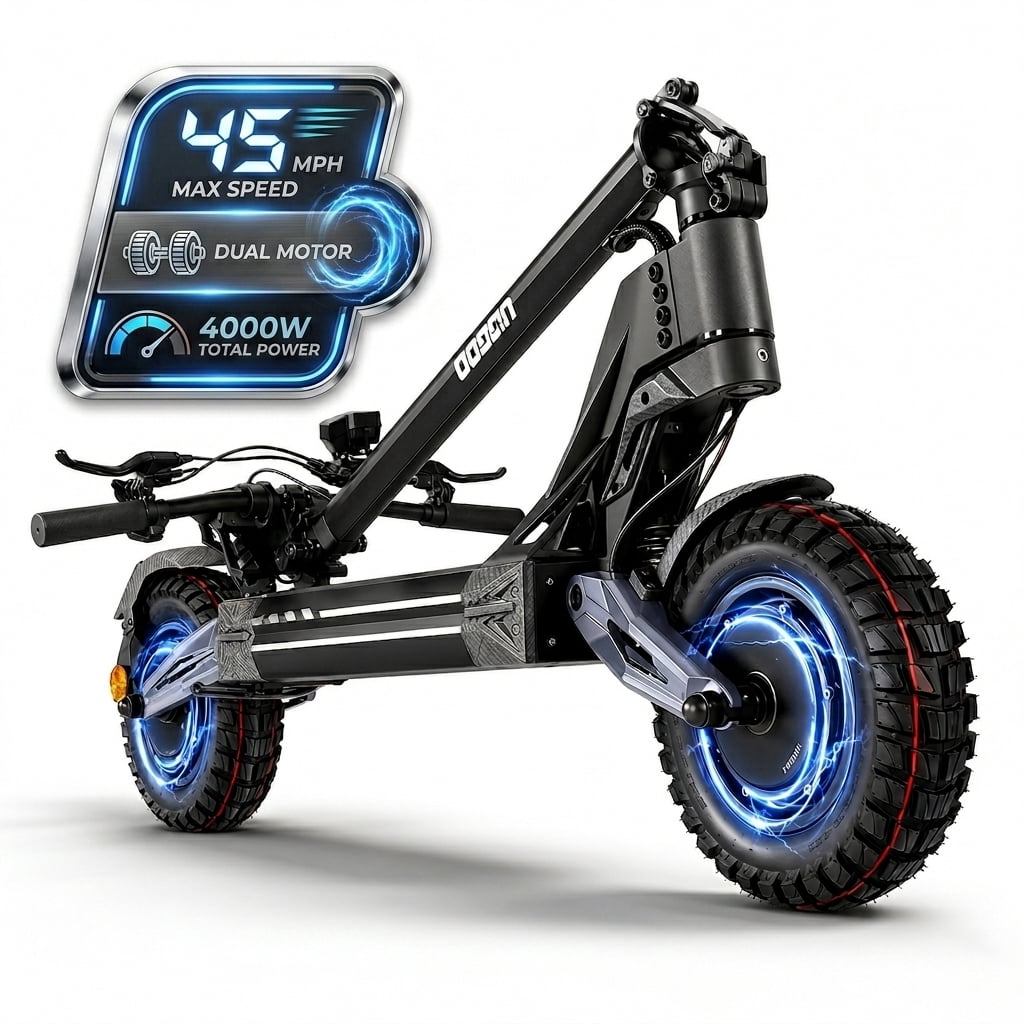 EOEOTWO K2MAX Dual Motor Electric Scooter, 4000W Off-Road Commuter with 42-Mile Range (Black, 11 in Tires) 1r5xj